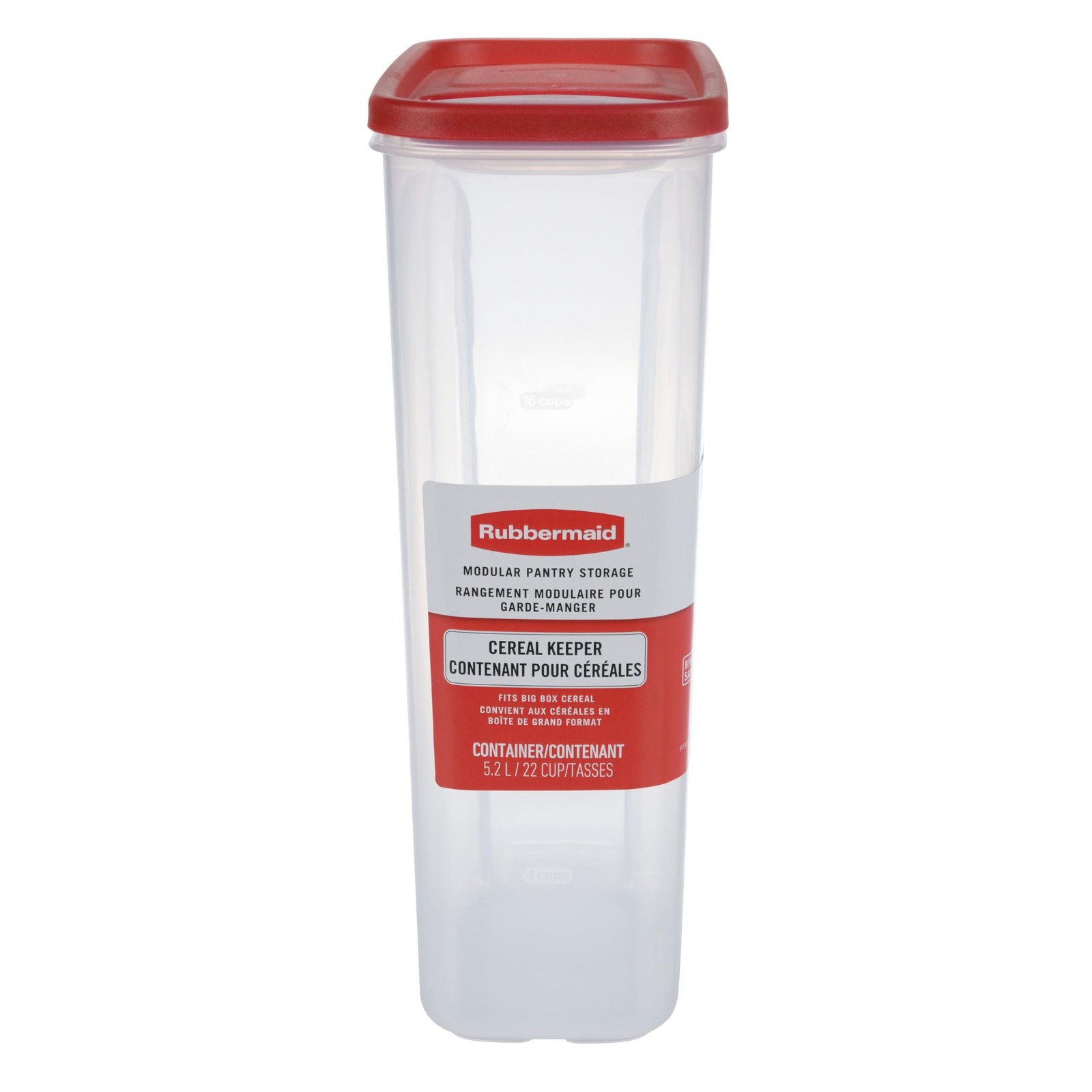 Rubbermaid Modular Cereal Keeper, Large 22-Cup, Red