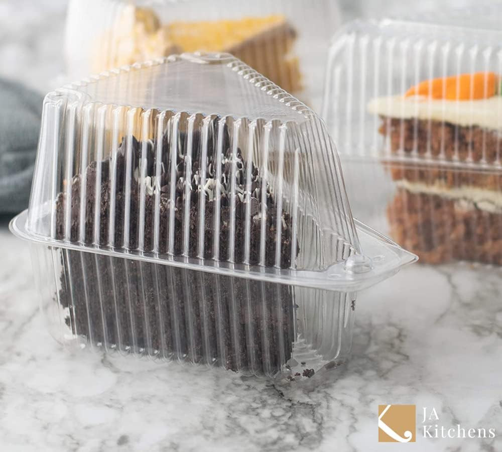 Hinged, Clear Single-Slice Pie/Cake/Cheesecake Container (High Dome Lid) – 100 P