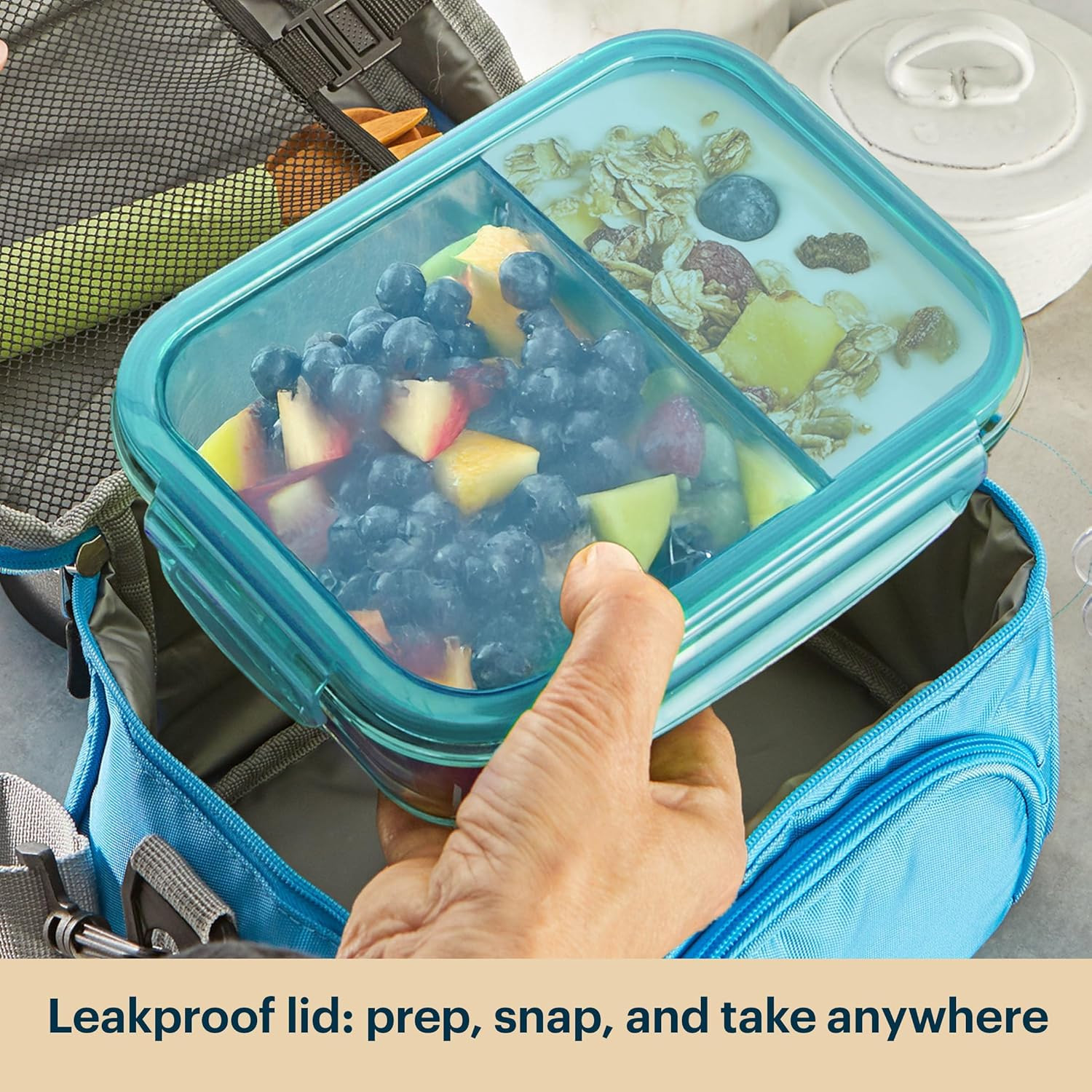 Glass Mealbox (5-Pack, 4 Cup) Divided Compartments with Locking Lids, for Meal P