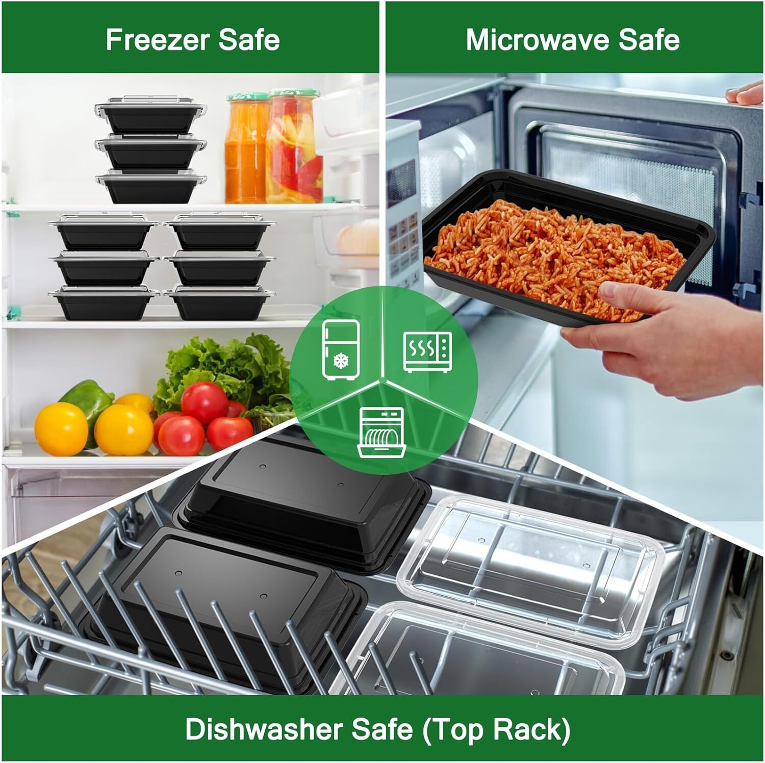 Stackable 50-Pack Meal Prep Containers – 28 oz, Dishwasher Safe and Leakproof
