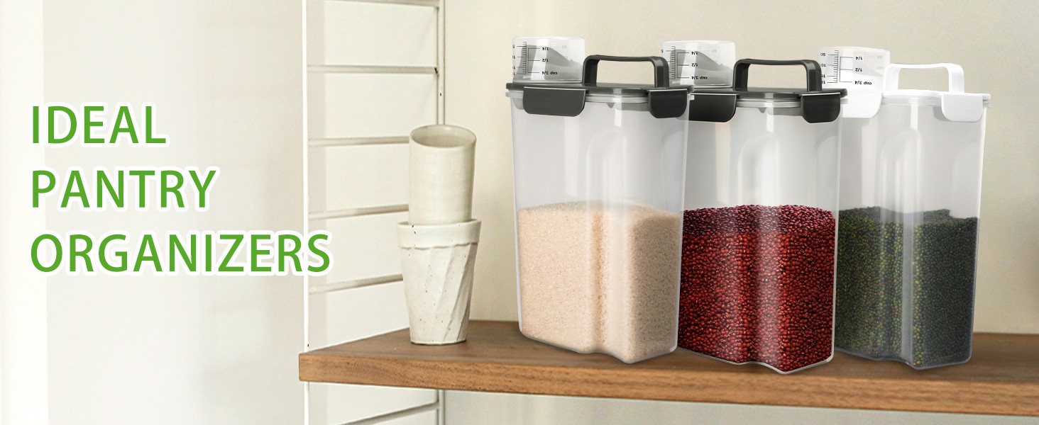 Rice Storage Container, 5 to 10lb Dry Food Airtight Dispenser, Pet Dog Cat Food
