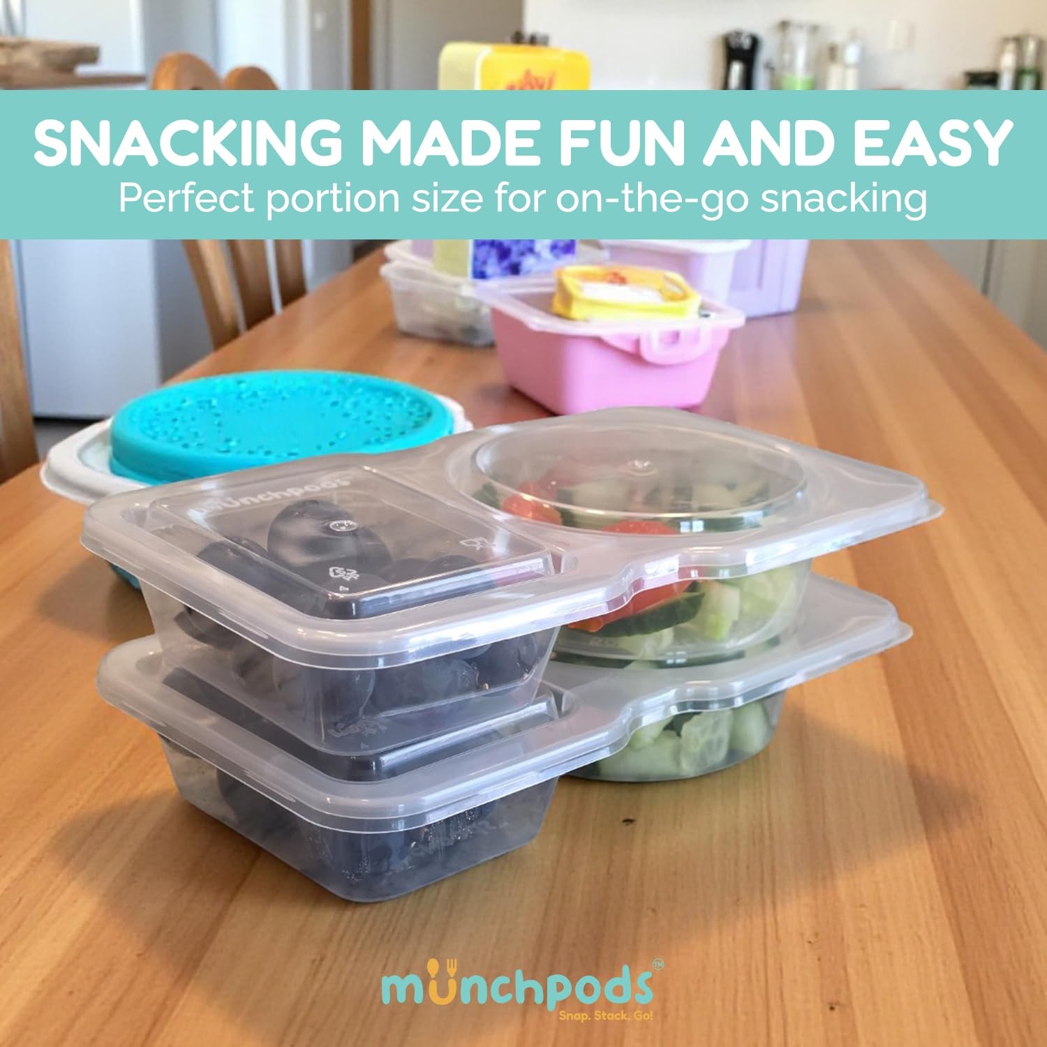 Reusable Snack Containers with Lids 20 Pack (40 Pieces) Portion control, Snac…