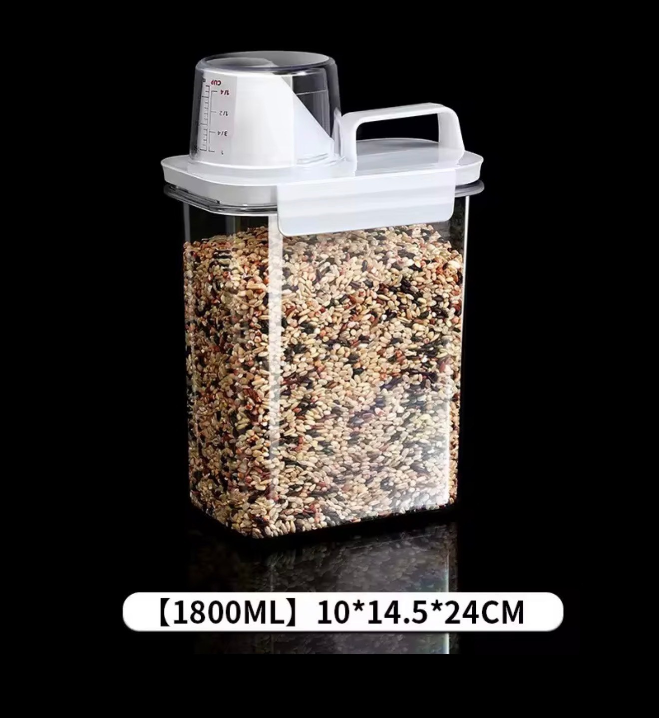 Airtight Food Storage Container-BPA Free Dry Goods Bin W/Measuring Cup
