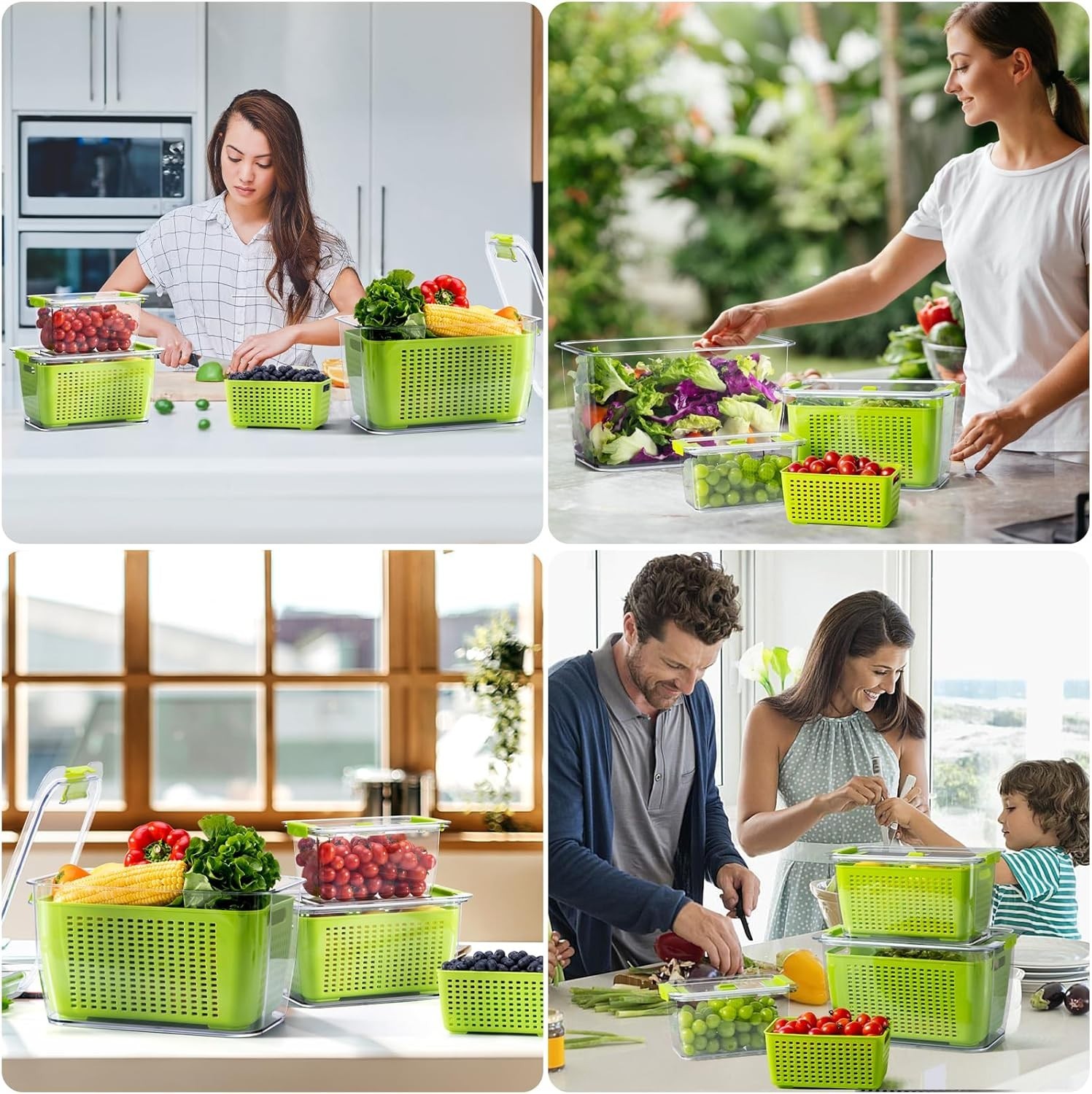 Elegant Fridge Organizer – BPA-Free Fresh Container Set for Vegetables & Fruits