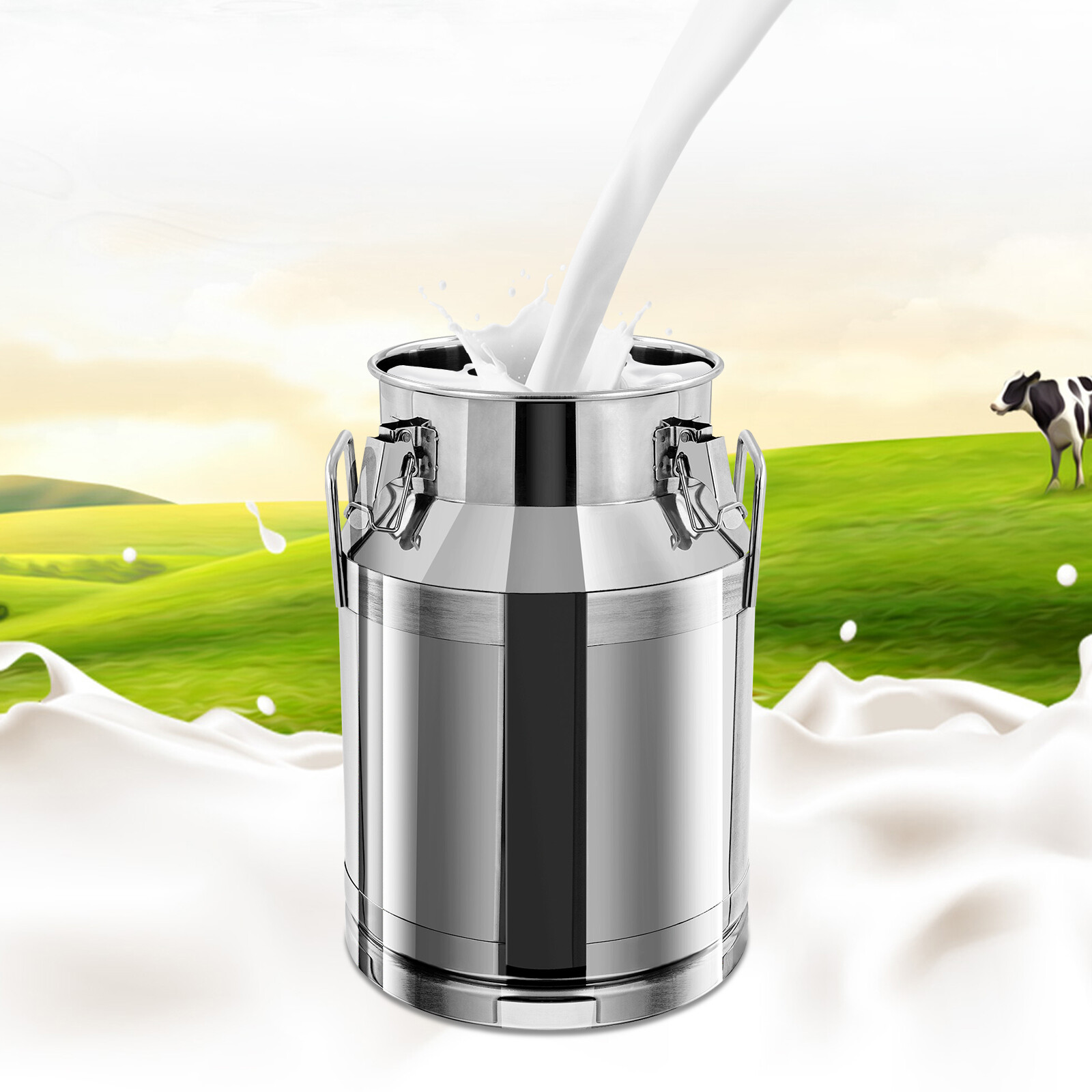 Wine Pail Bucket Water Jug Liquid Storage 30L 8 Gallon Stainless Steel Milk Can