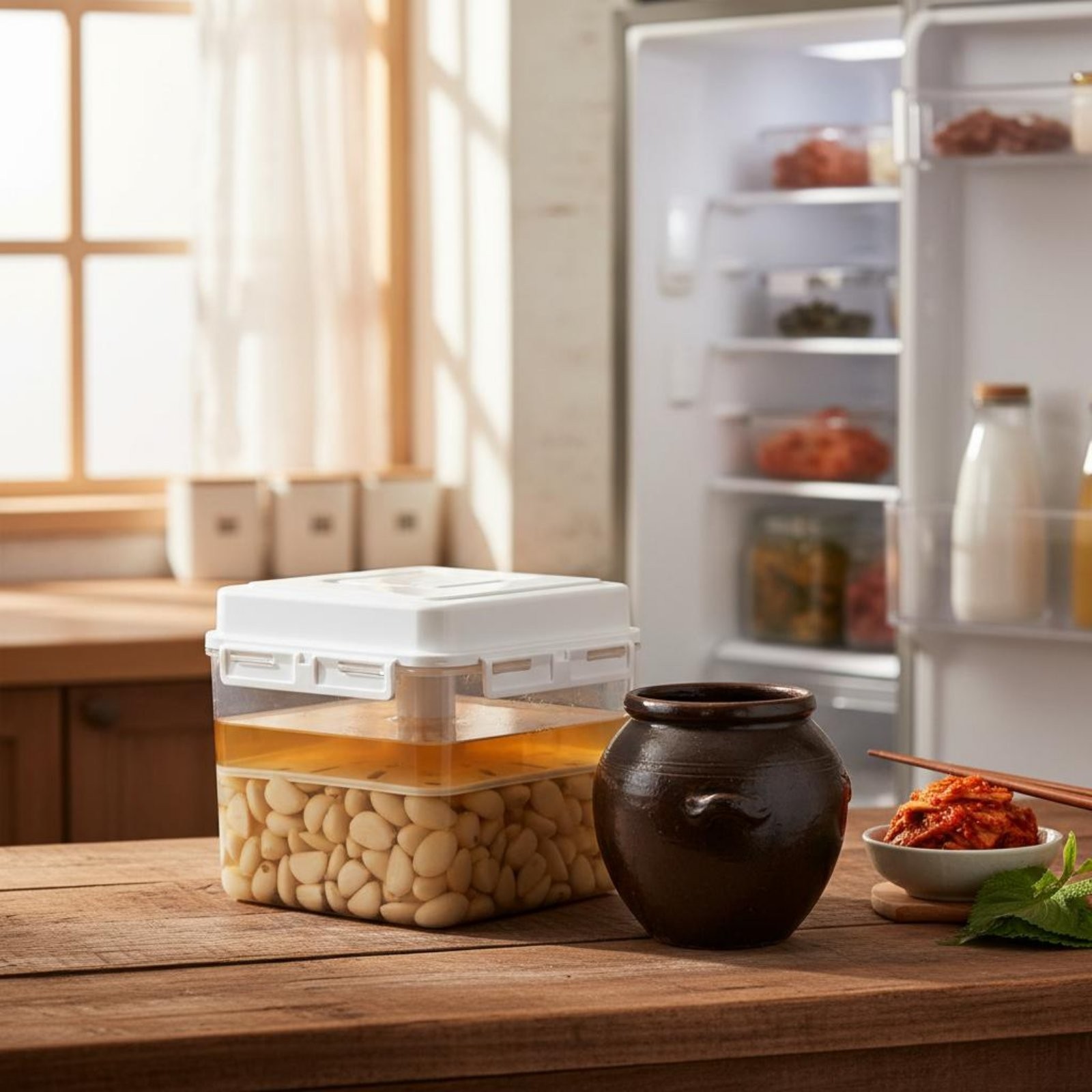 Kimchi Container Refrigerator Safe Airtight Pickle Jar Included for Fermenting