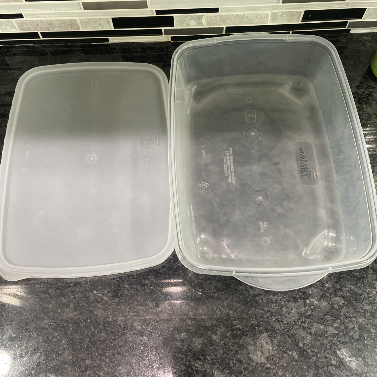Vintage Rubbermaid Take Alongs #3 Food Storage Container 1 Gallon Clear Freezer