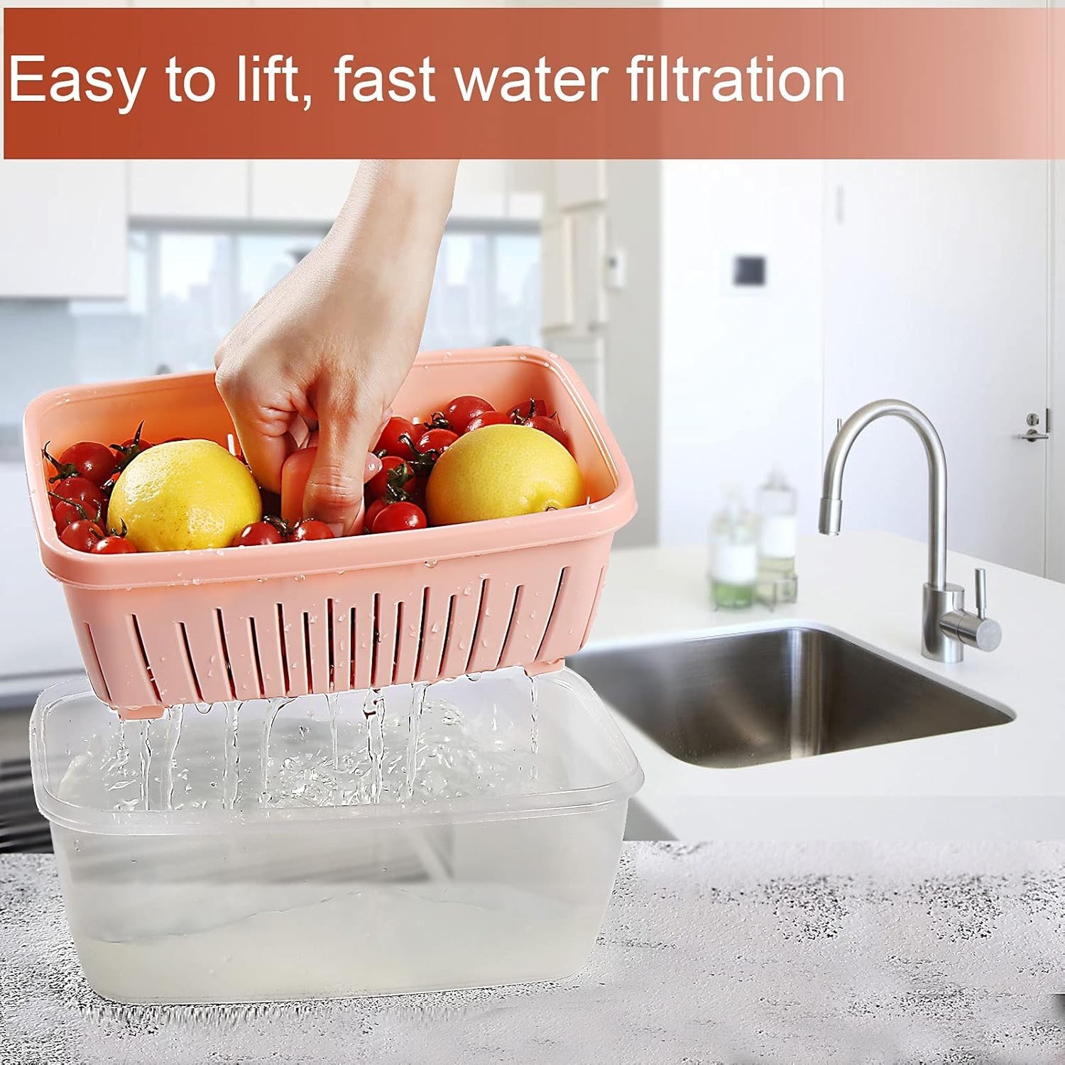 68oz Berry Keeper Fruit Storage Container for Fridge, Fresh Food Produce Save…