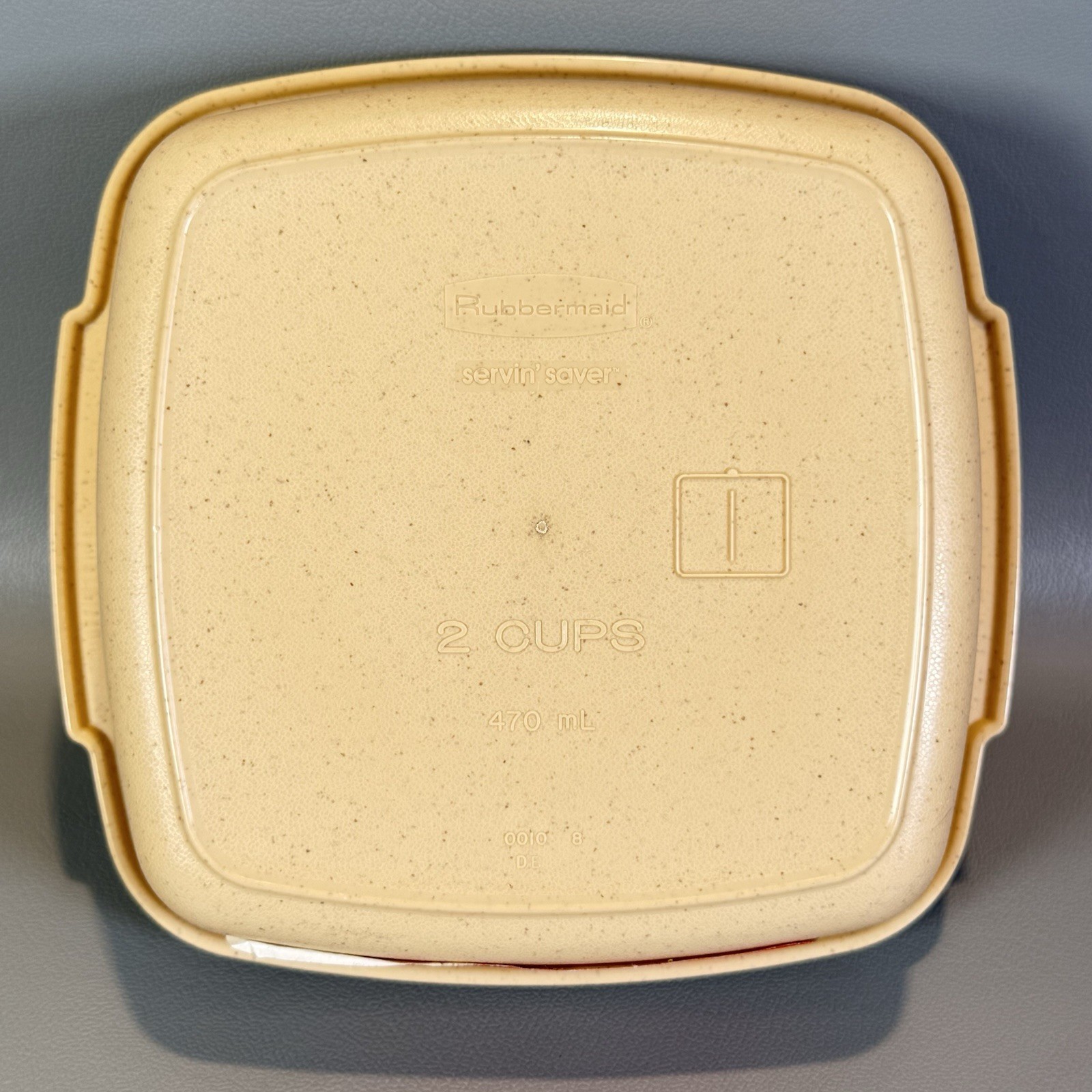 VTG 1986 Rubbermaid Heatables #1 Square 1 Pt 2 Cup Container 5270 Tan Brown