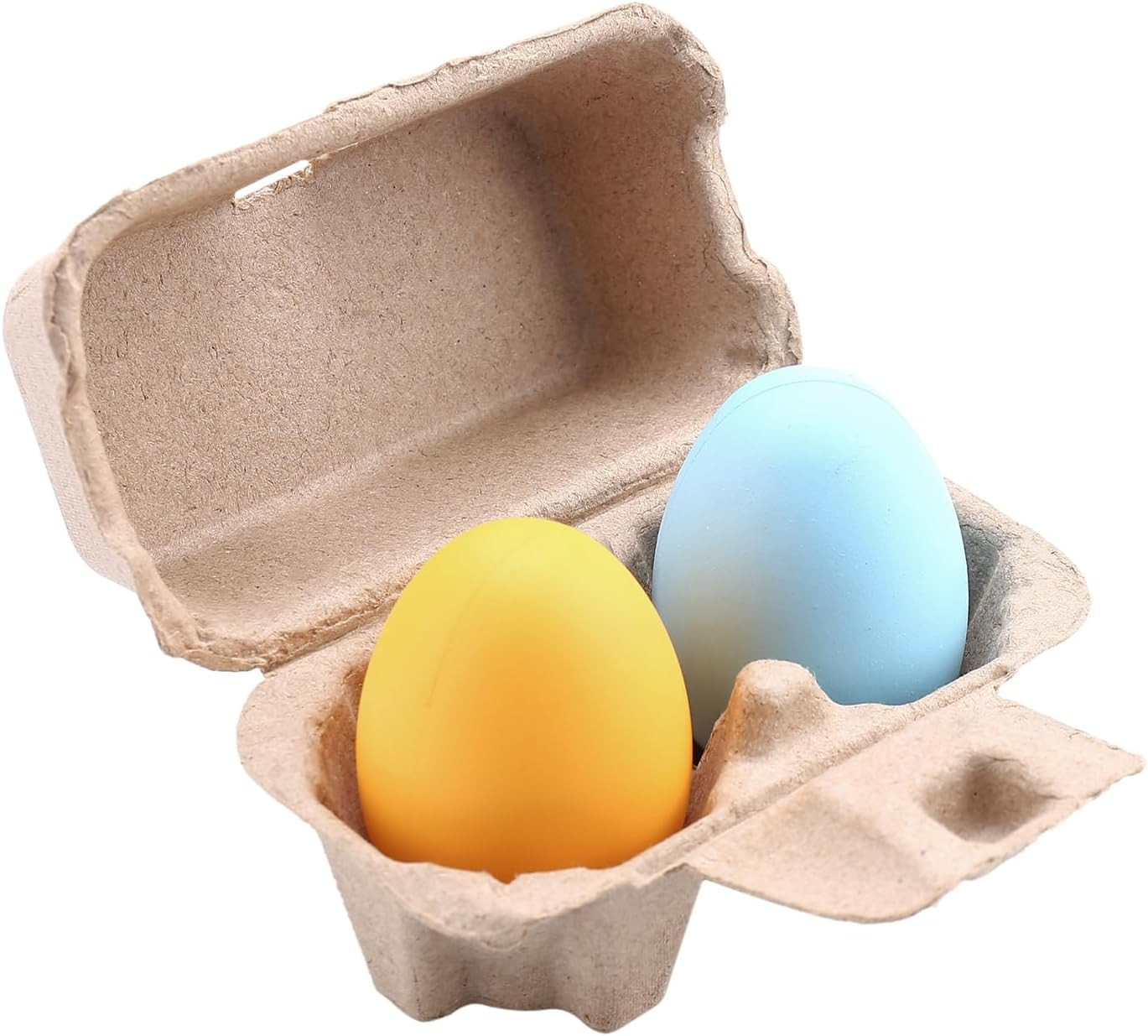 100 Pack Egg Cartons Bulk Pulp, 2 Cell Containers Vintage Easter Style, 1/6 Doze
