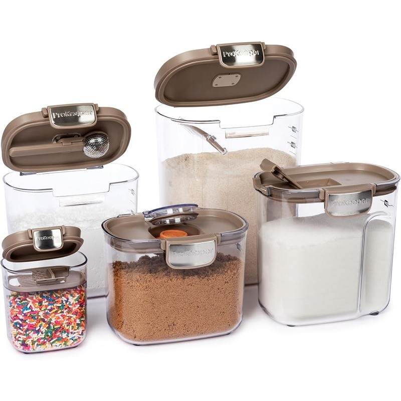 Airtight Kitchen Storage Containers W/ Magnetic Tools Baking Ingredients New