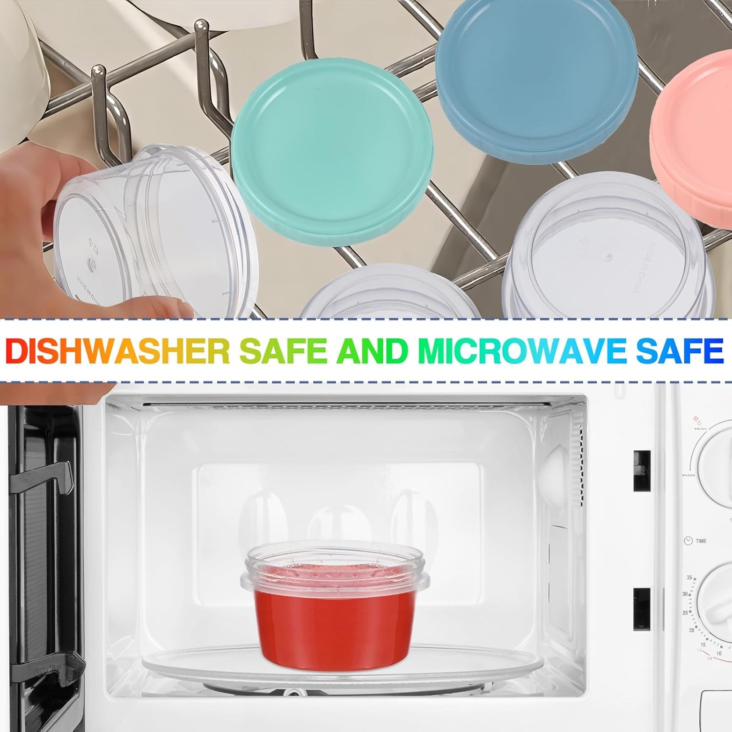 12pcs 8 oz Plastic Containers W/ Screw Lids Reusable Clear Food Storage