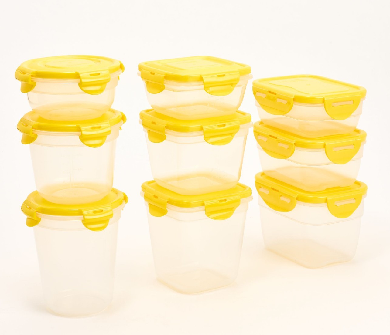 LocknLock 9-Piece Nestable Mini Storage Set Multi-Shape SUNNY YELLOW K90916