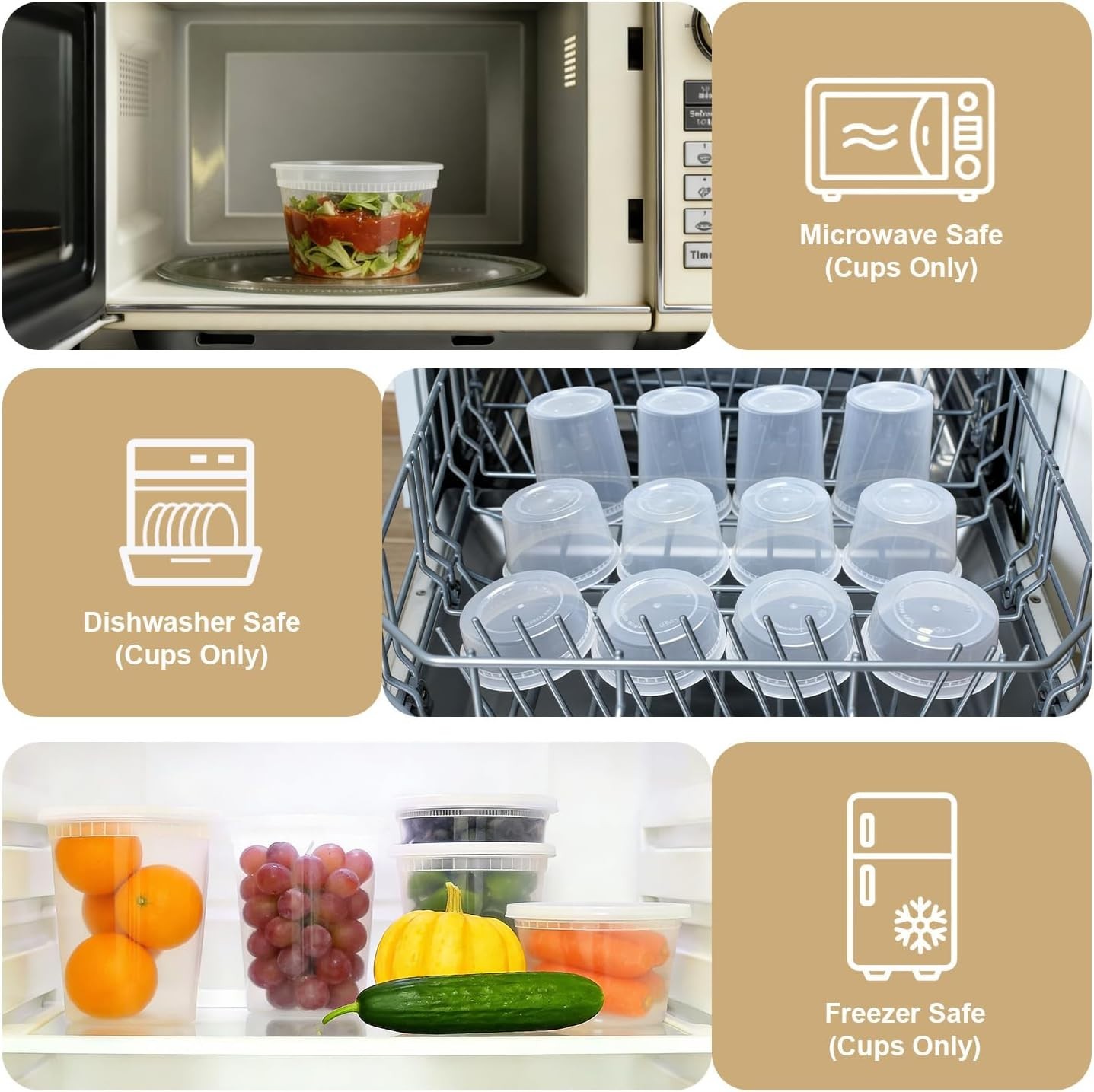 60 Piece Deli Container Set with Lids: Leak-Proof & Microwave Safe Food Storage