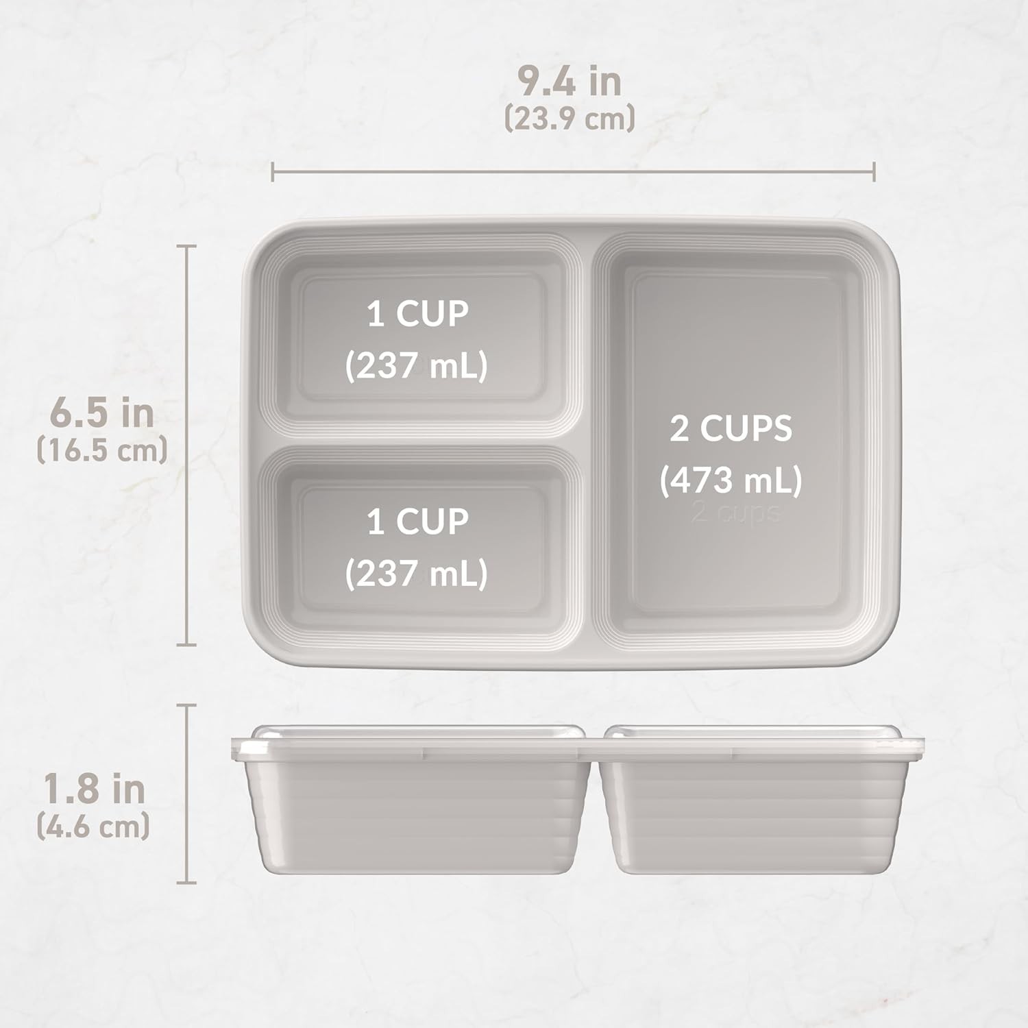 20-Piece Food-Safe Plastic Meal Prep Containers Set Reusable Microwave Freeze…
