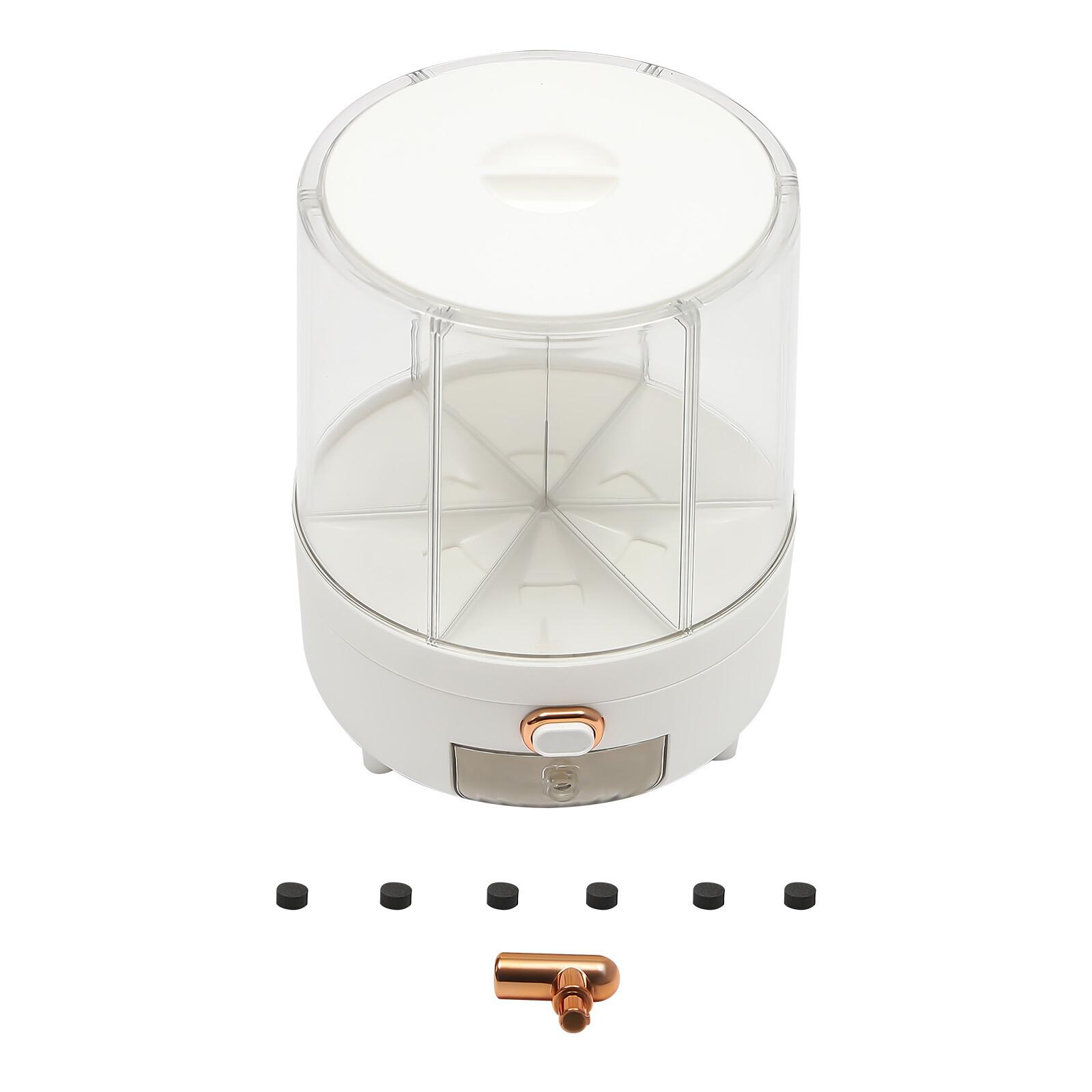 6in1 Rotating Dry Food Bucket Grain Rice Container Cereal Dispenser Storage Box