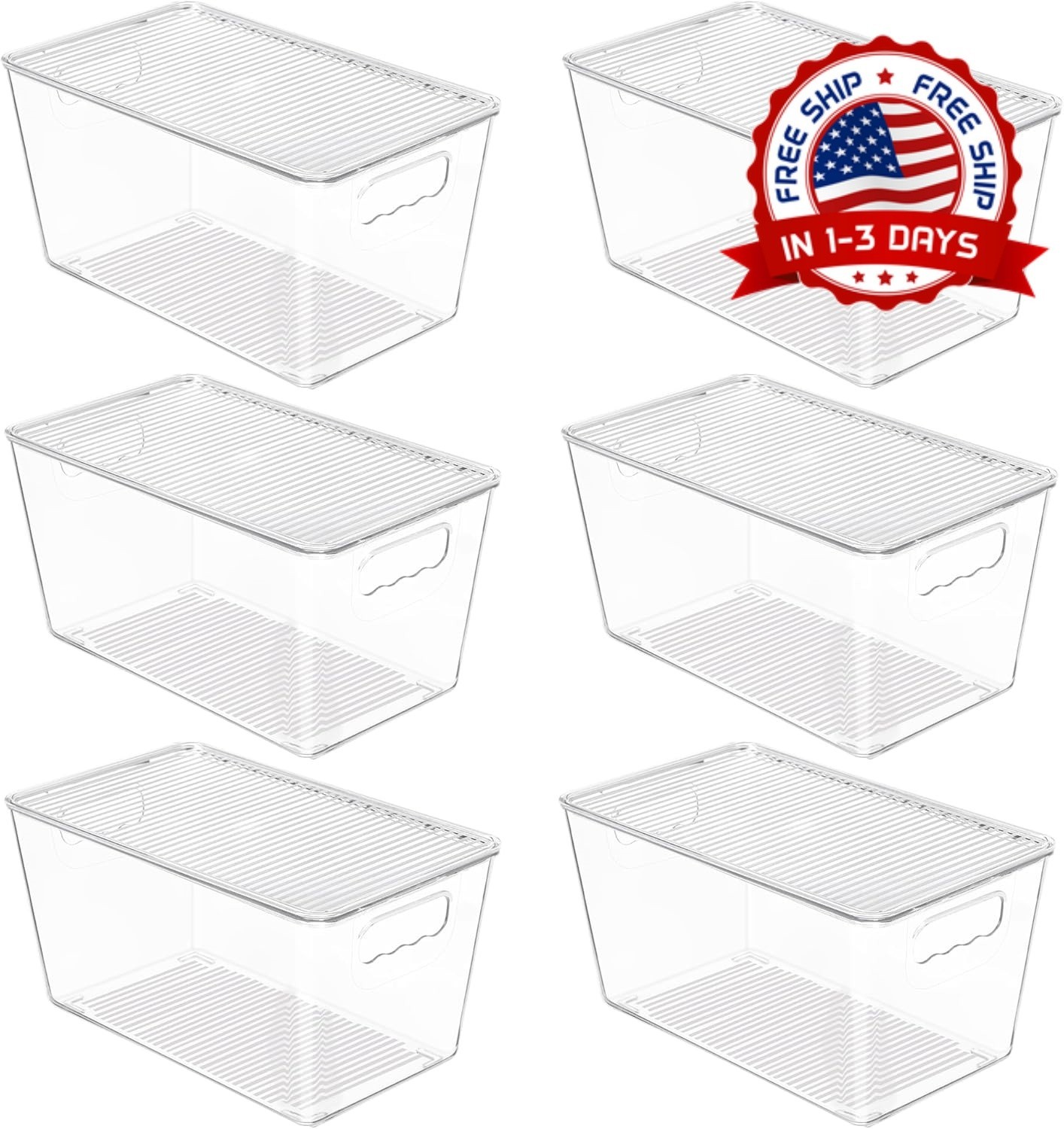 Organizadores despensa 6 piezas transparentes apilables para cocina bano hogar