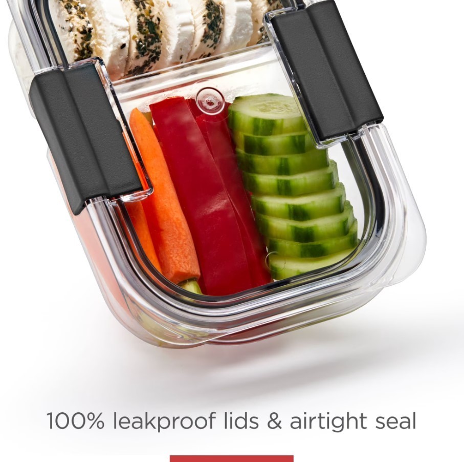 Rubbermaid Brilliance Meal Prep Containers, 2-Compartment Food Storage Container