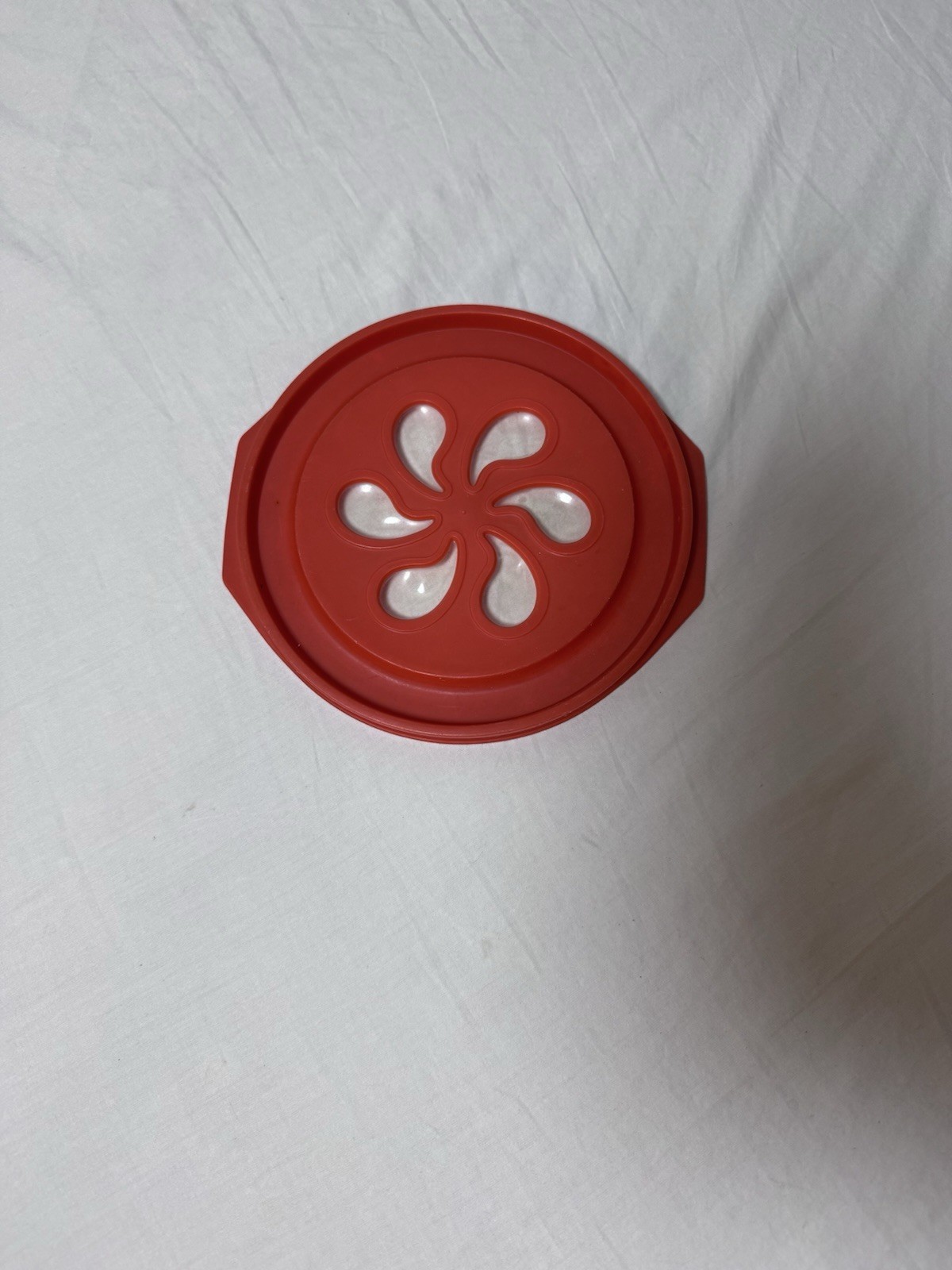 Vintage Rubbermaid Replacement Lid #3227 Orange Swirl Pattern MCM
