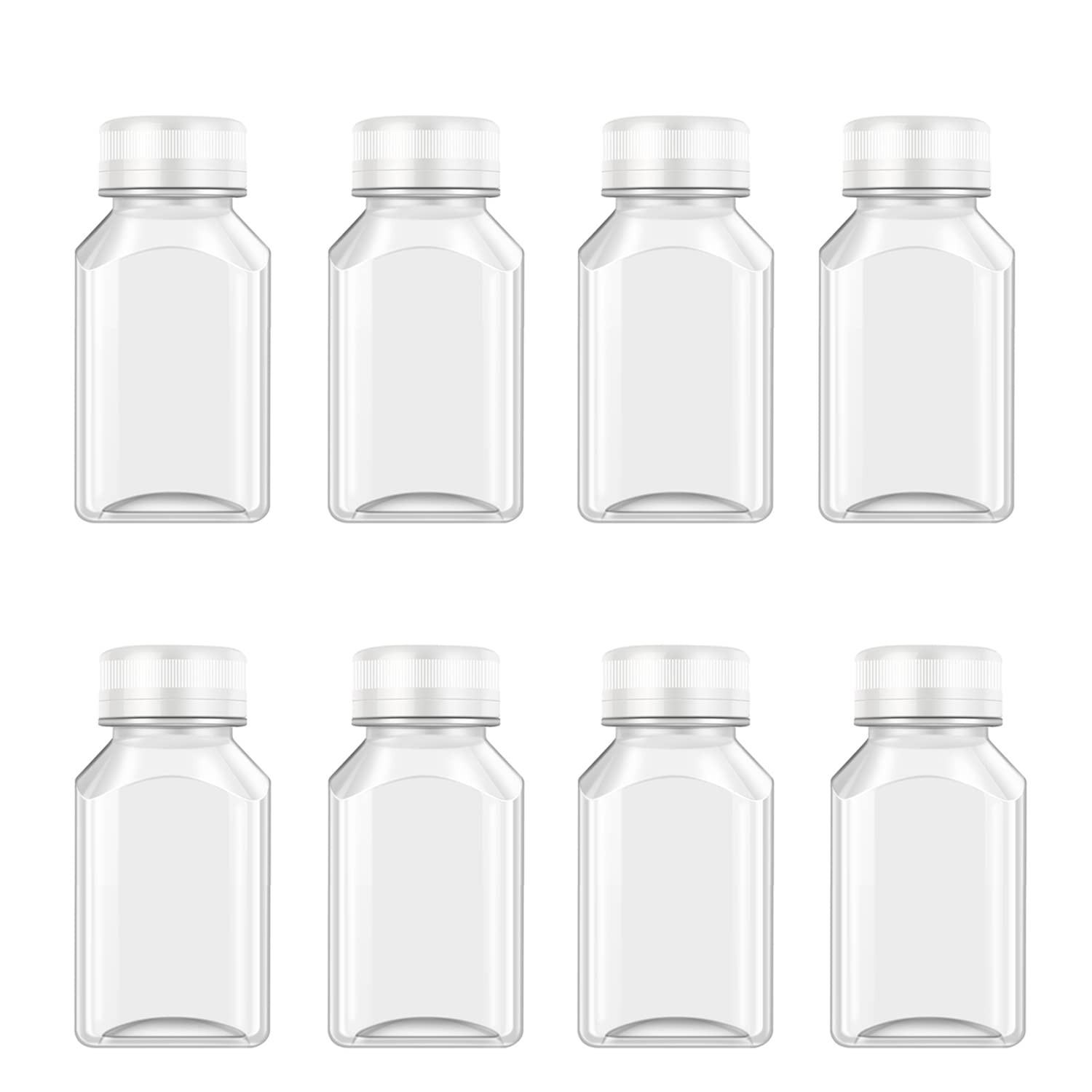 Botellas de plástico para jugo de 4 oz, para shots de jengibre a prueba de fugas