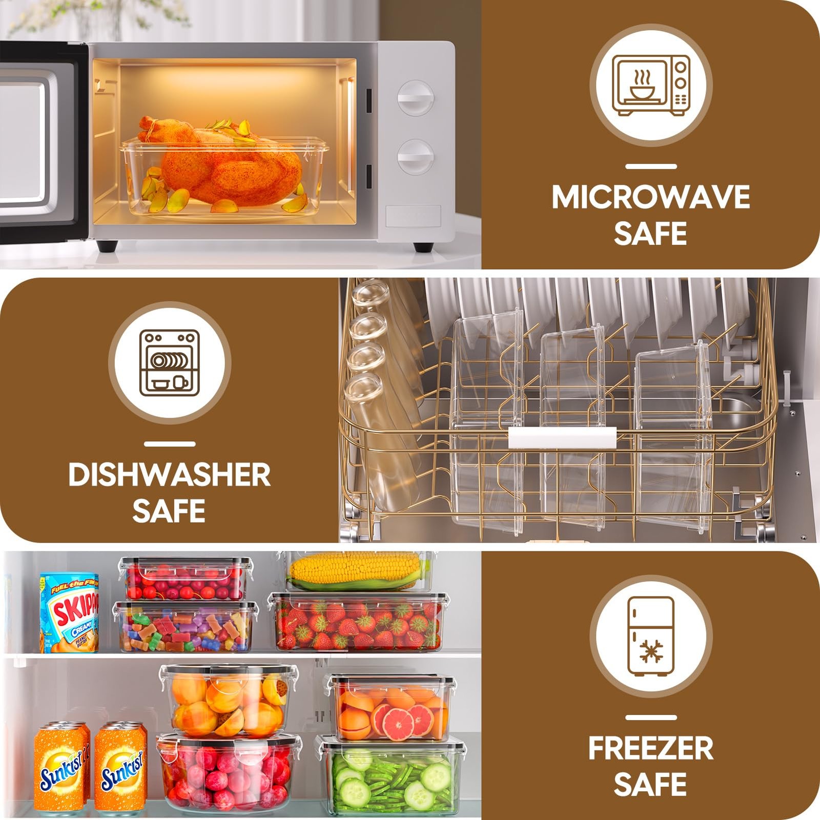70 PCS Food Storage Containers with Lids Airtight, Total 856oz, BPA-free, Foo…