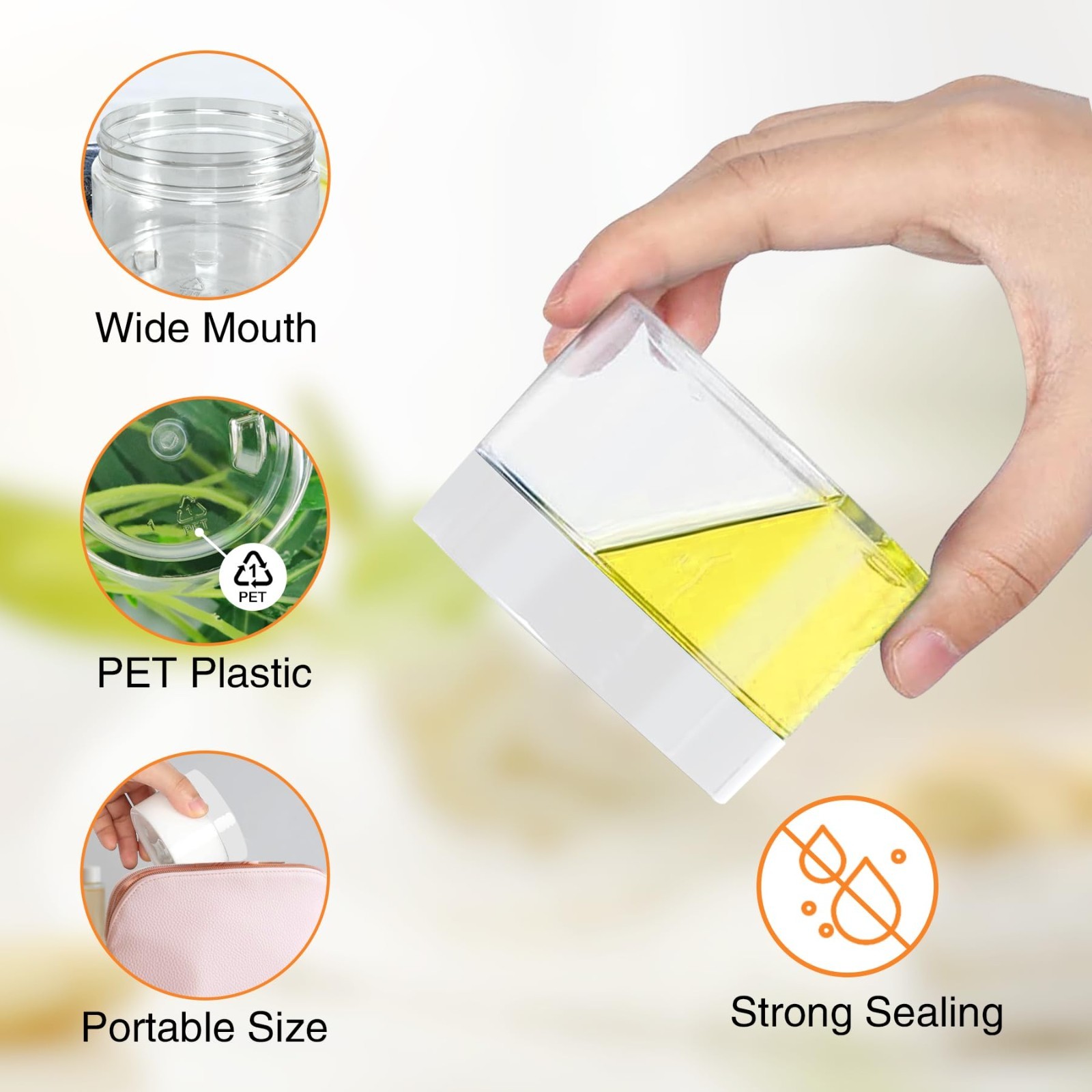72 Pcs 4 OZ Clear Plastic Jars with Lids – Leak Proof Storage Containers for Sli