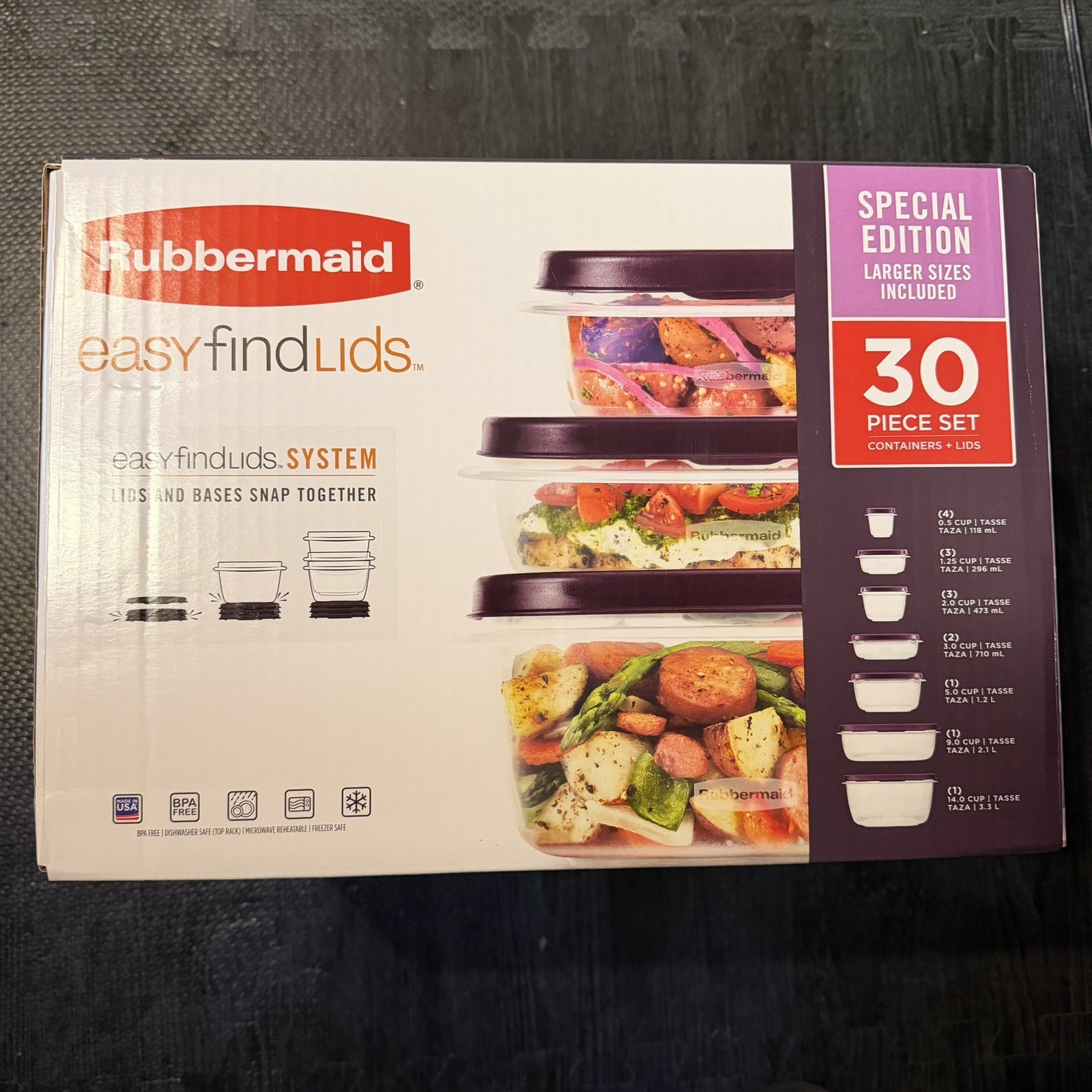 Rubbermaid 30pc Food Storage Set with Easy Find Lids – LIMITED EDITION AMETHYST