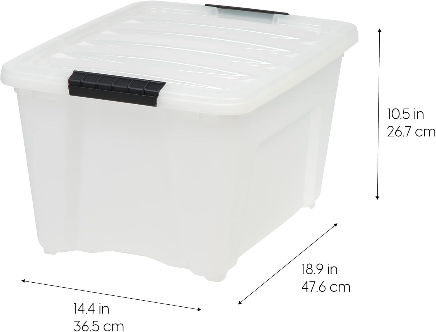 32 Qt Stackable Plastic Storage Bins with Lids, 6 Pack – BPA-Free, – Discree…