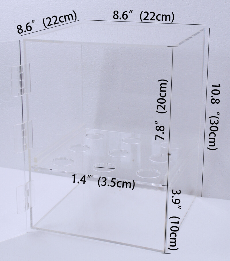 Clear Acrylic Ice Cream Cone Cabinet 9-Holes for Egg Roll and Waffle 10.8″ High
