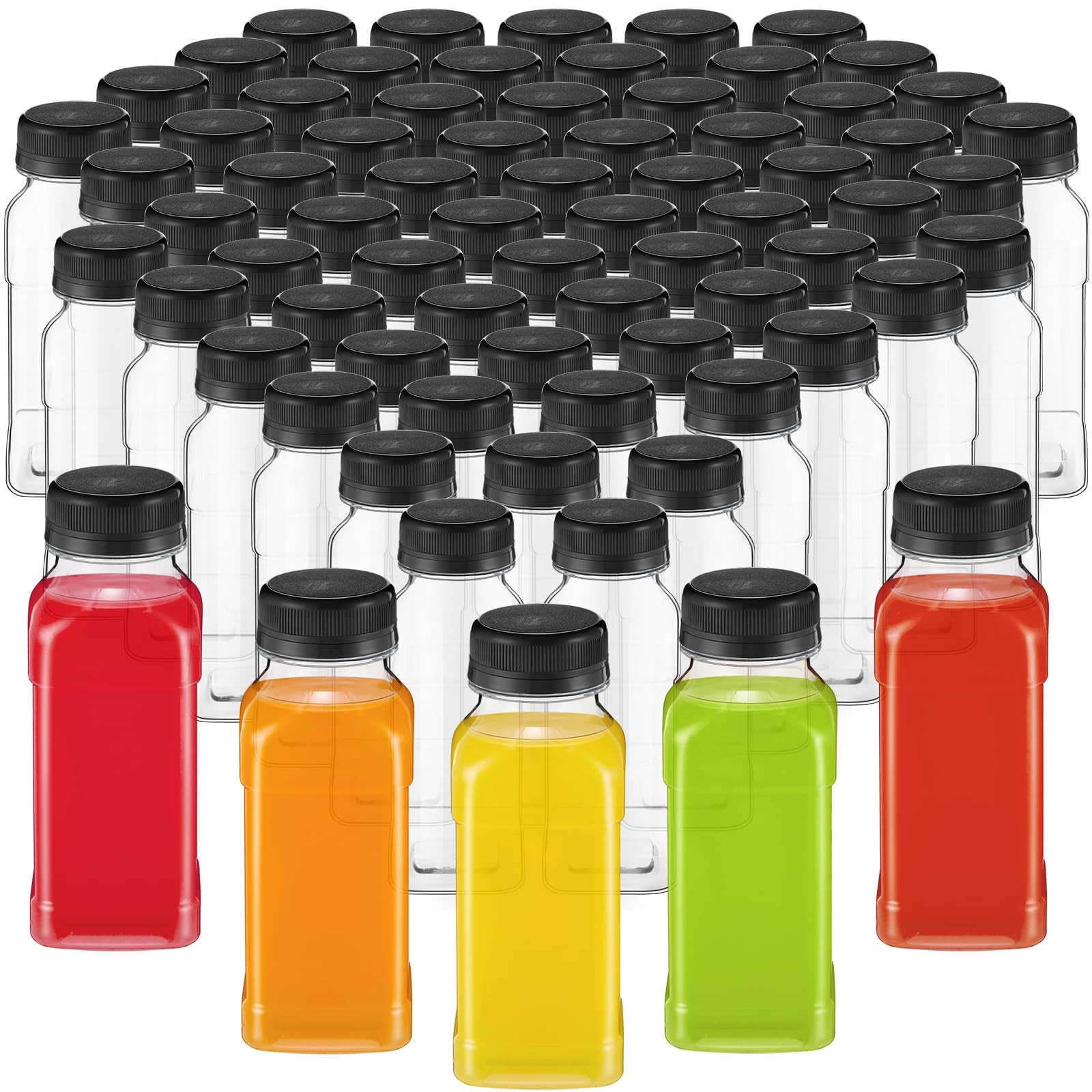 Mifoci 48 Pcs 6.7 oz Plastic Bottles with Caps Small Reusable Juice Container…