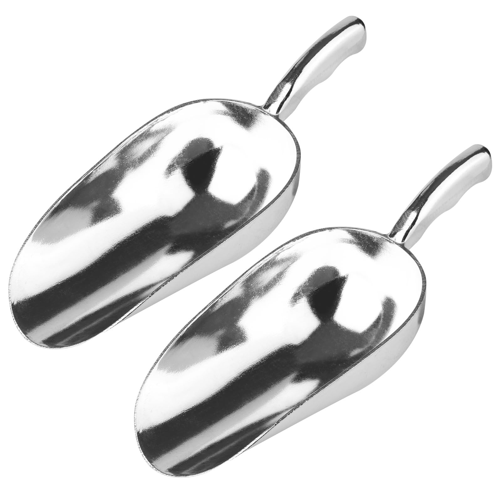 12 Oz Cast Aluminum Bar Ice Scoop Suitable for wedding buffet Silver-2pc
