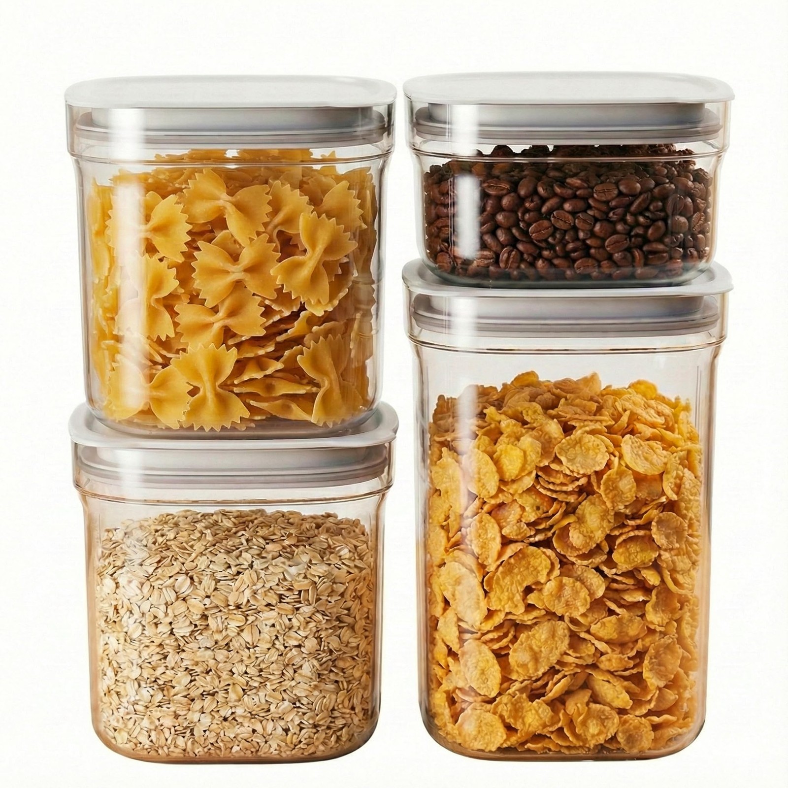 LavStow Airtight Food Storage Containers with Lids, 4 Large, Transparent-4pcs