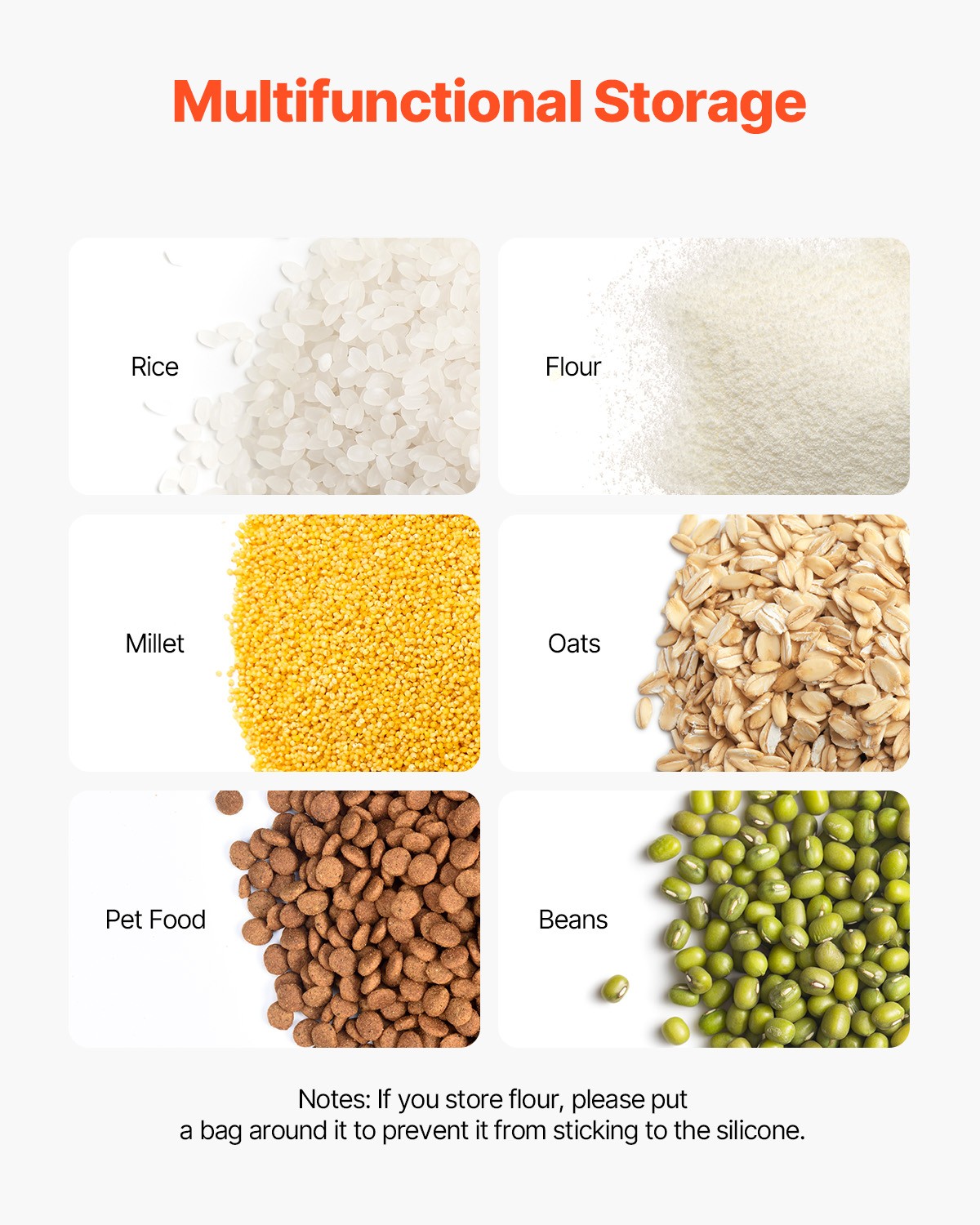 Uimoso 21Gal/80L Large Ingredient Storage Container Airtight Kitchen Flour Bin
