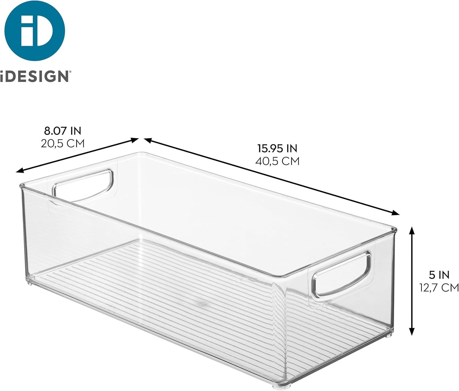 iDesign Stackable Storage Bin Organizer Bin Kitchen & Pantry Clear Made in USA
