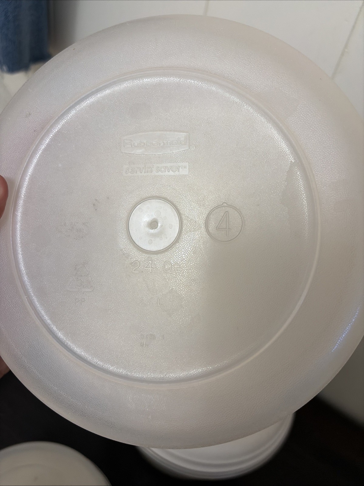 Vtg Large Rubbermaid Servin Saver Storage Container Round Set Of 3 Almond Lid