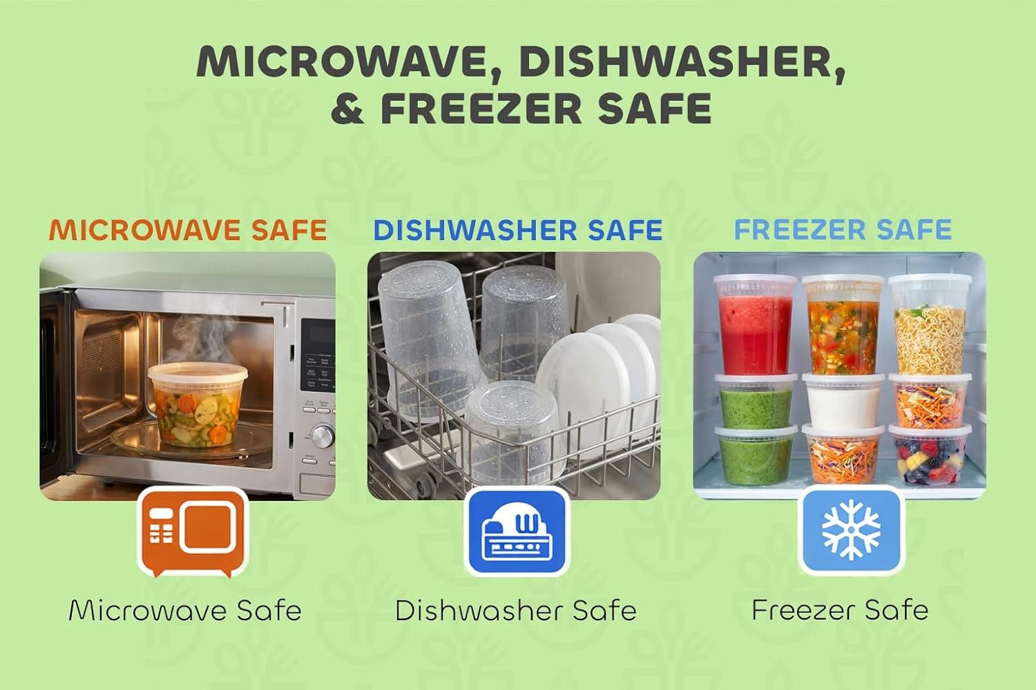 48 Sets Deli Containers W/ Lids – 16oz & 32oz – Leak Proof Microwaveable