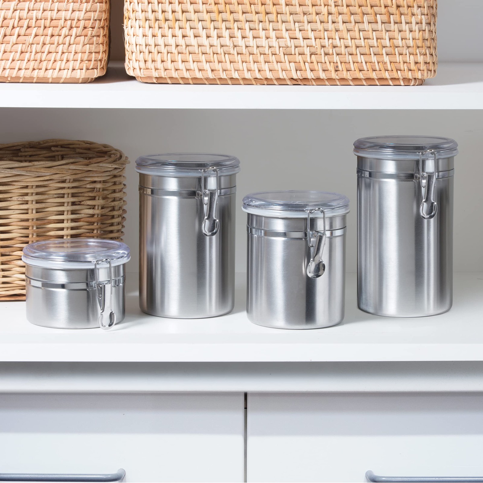 Oggi 36Oz Stainless Steel Food Storage Container With Airtight Clear Lid