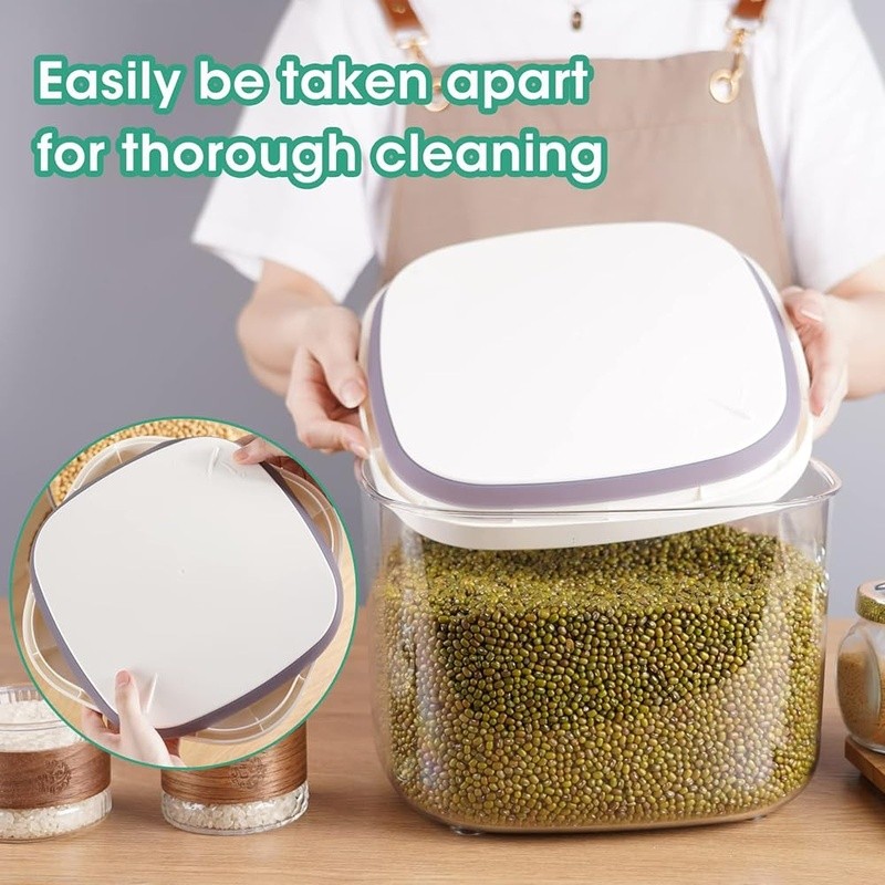 Airtight Rice Storage Container Food Storage Organizer Rice Flour Cereal Beans