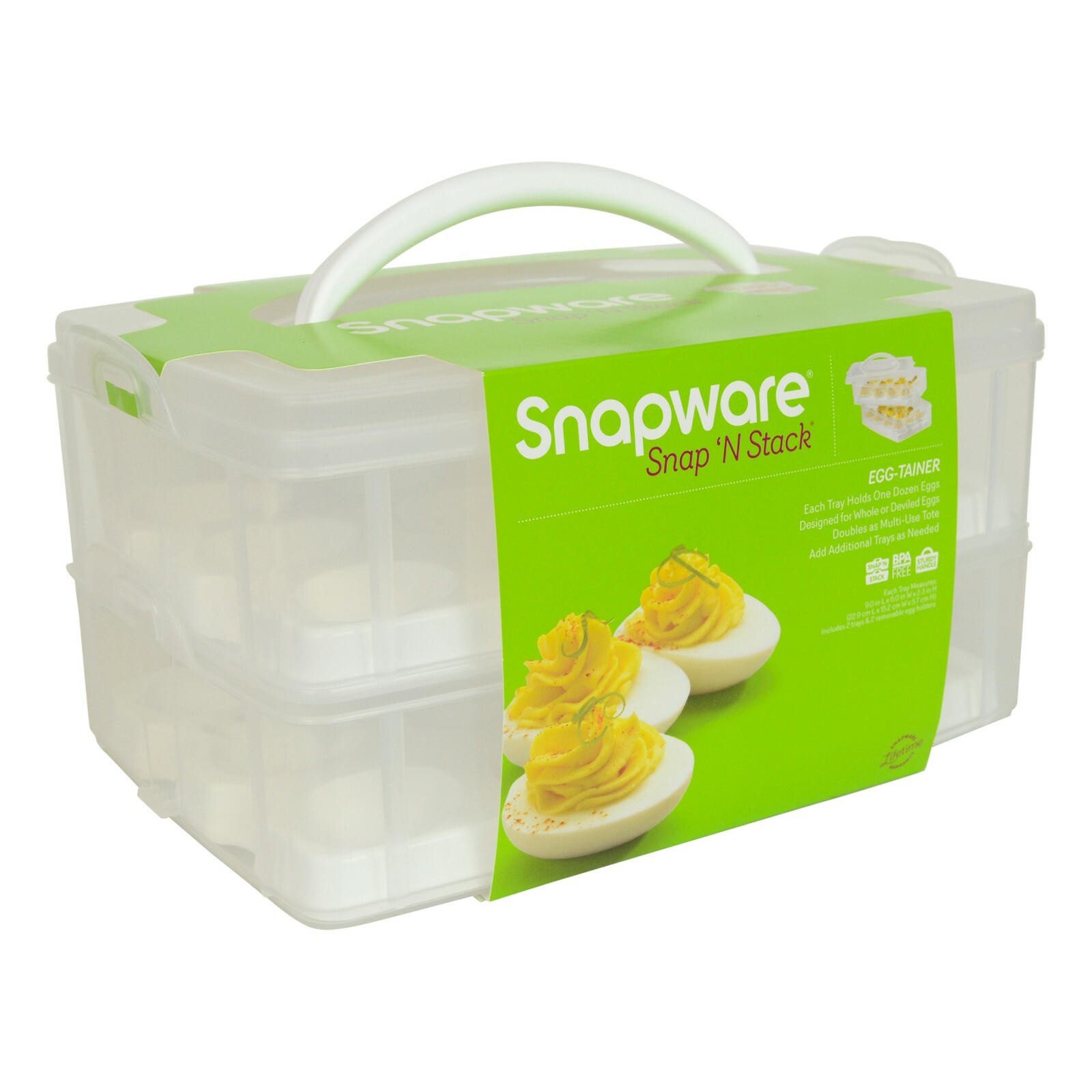 Snapware 2-Layer Snap ‘N Stack Food Storage with Egg Holder Trays (2-Pack)