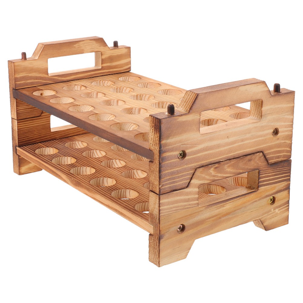 Wooden Quail Egg Rack Novelty Easter Holder Countertop Storage Eggs