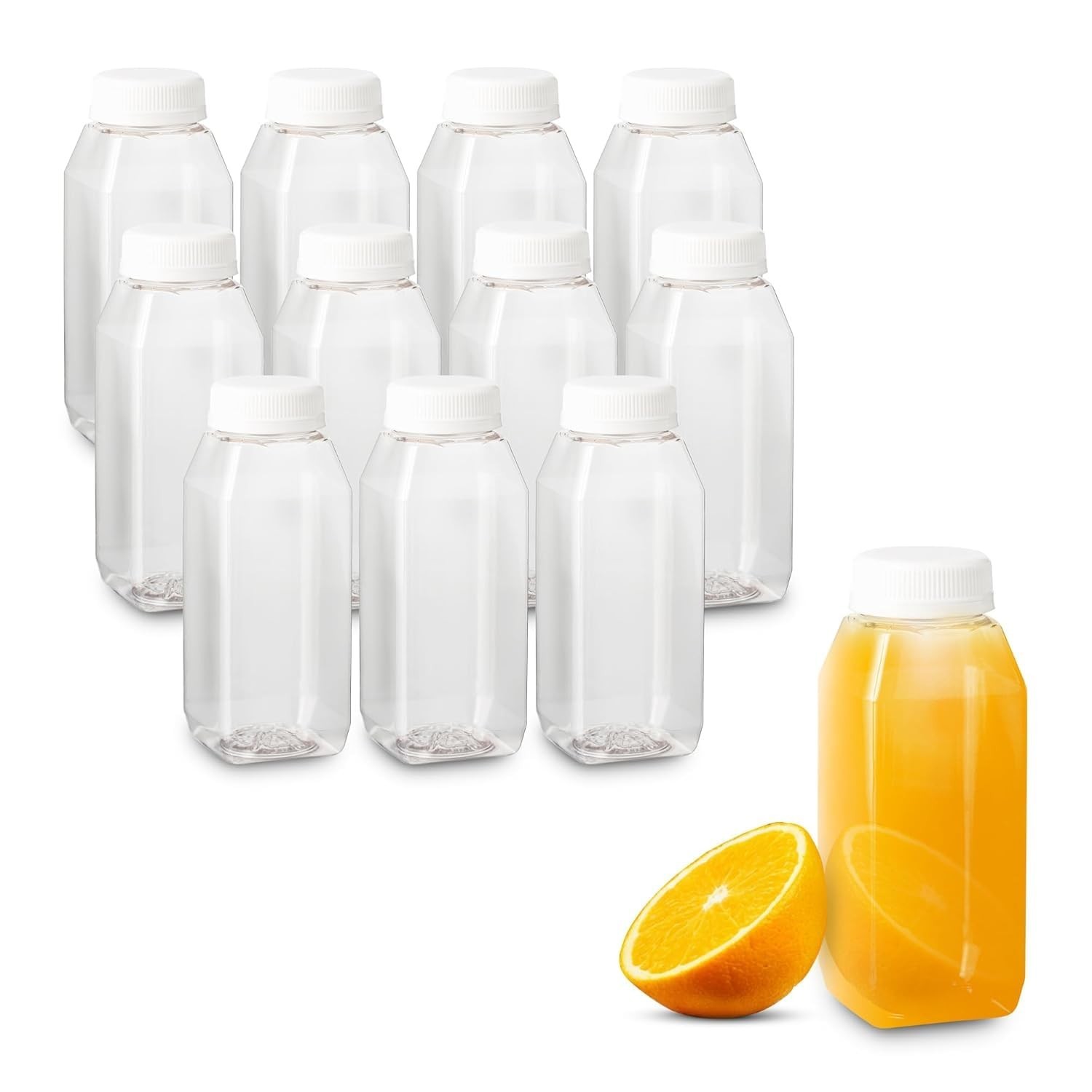 MT Products Plastic Juice Bottles with Caps 8 oz – Pack of 228