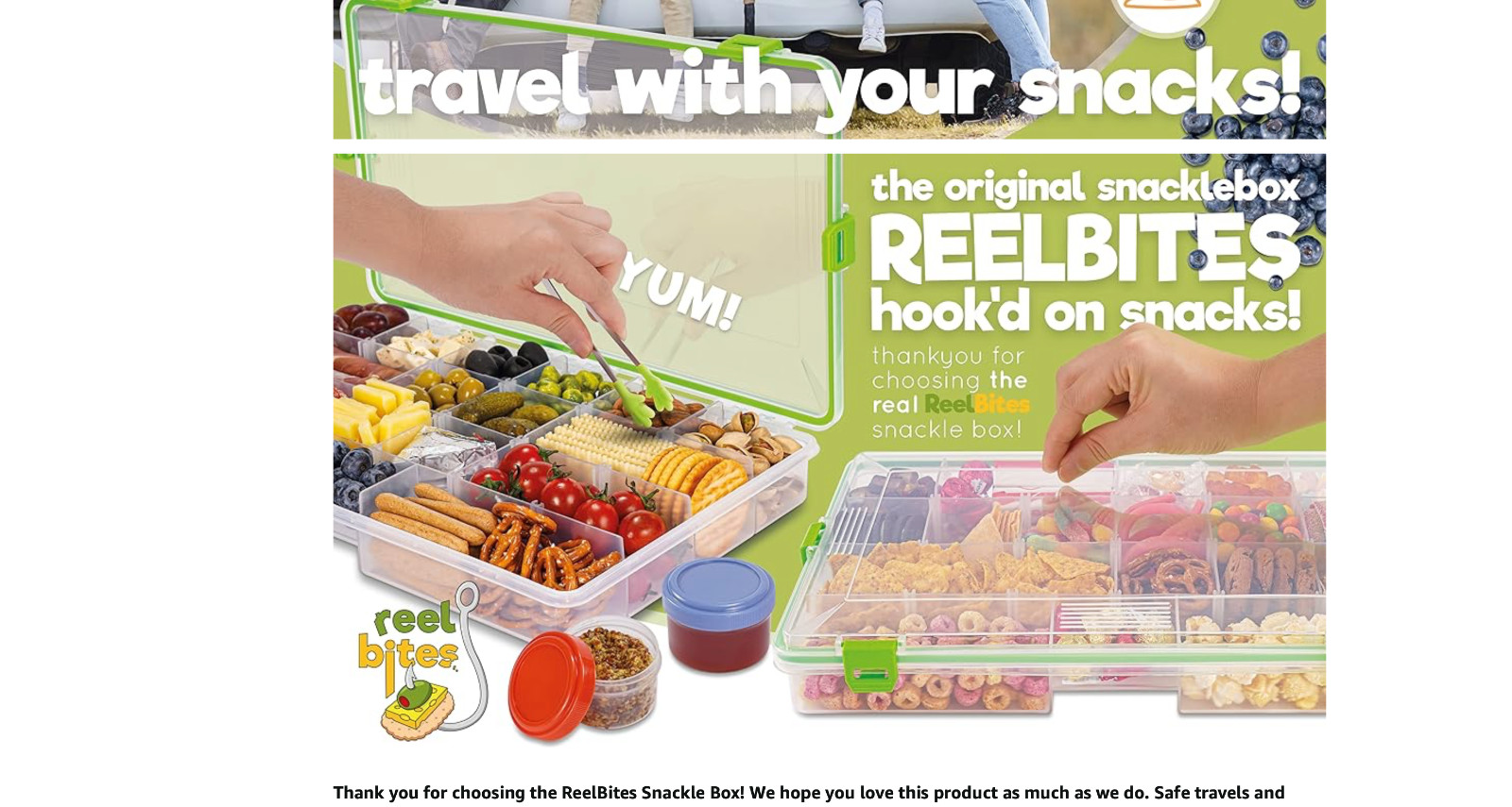 Reel Bites BPA Free Large Snackle Box Container for Travel – Snacklebox Containe