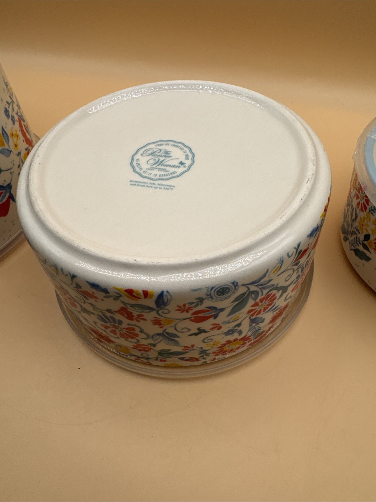 Pioneer Woman 3 Piece Ceramic Storage Containers Granny Cottage Core