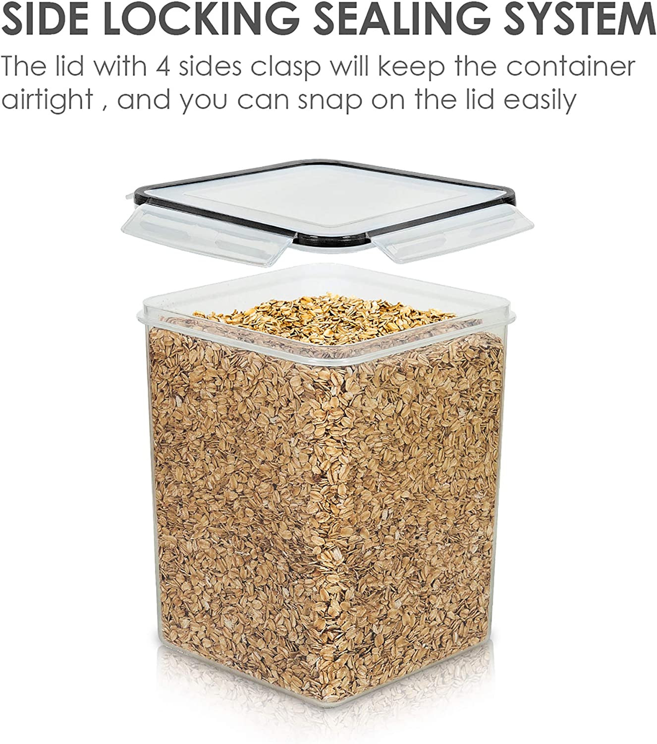 4Pc Large Food Storage Container 176Oz, BPA Free for Flour, Sugar, Baking Supply