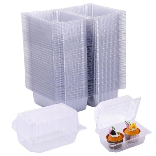 100 Pcs Clear Plastic Take Out Containers Bulk, 7.2″ x 5″ x 3.5″ – 100pcs