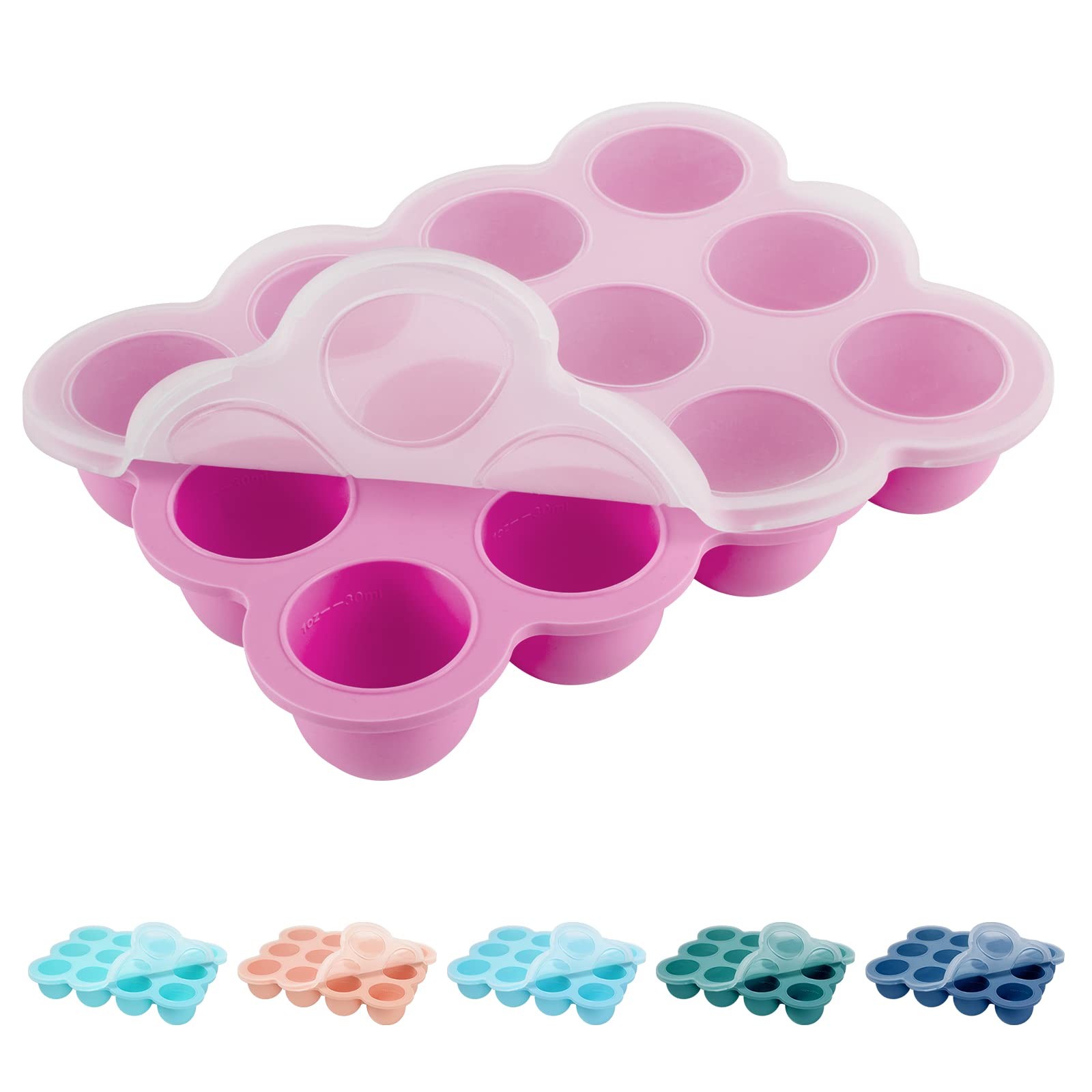Baby Food Storage 12 x 1.5OZ Silicone Freezer Tray with Lid, Food Grade Silic…