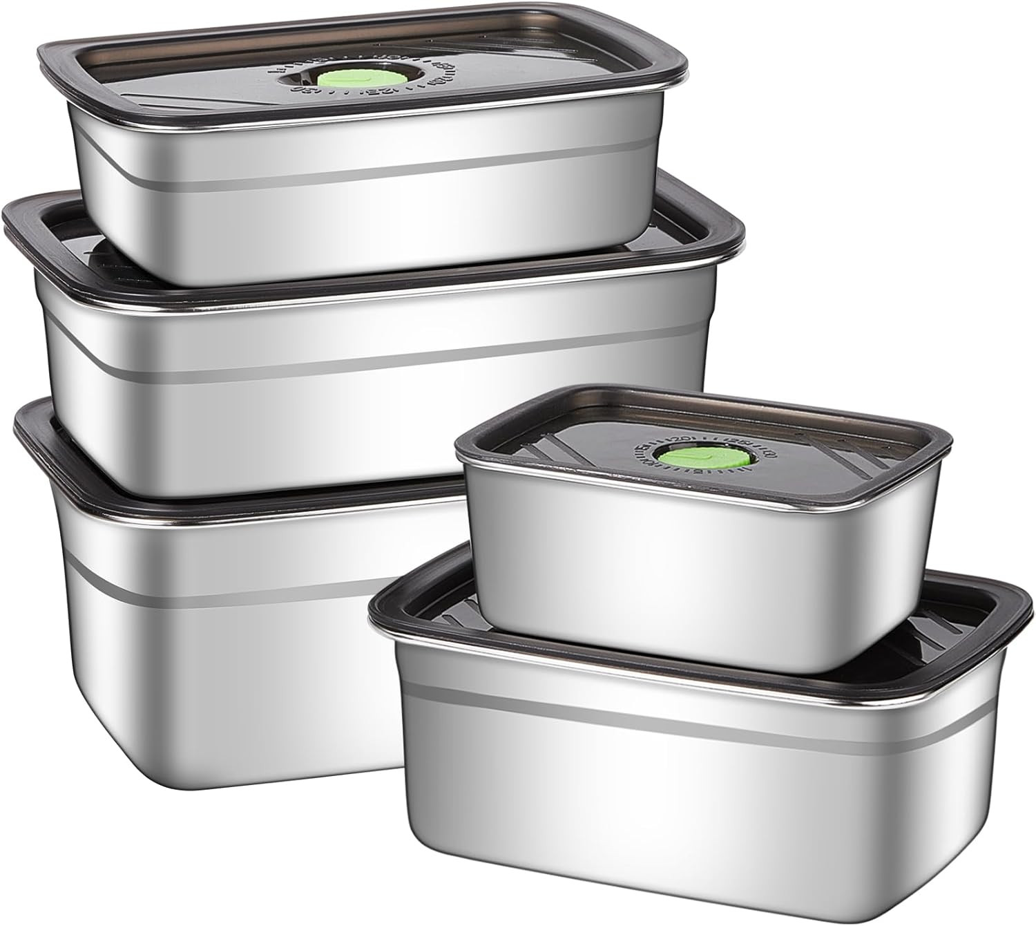 10-Piece Stainless Steel Food Storage Container Set with Airtight Lids – Durable