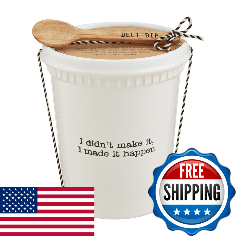 Mud Pie Lg Store Bought Container Set Container 32 Oz Spoon 5 48500292L