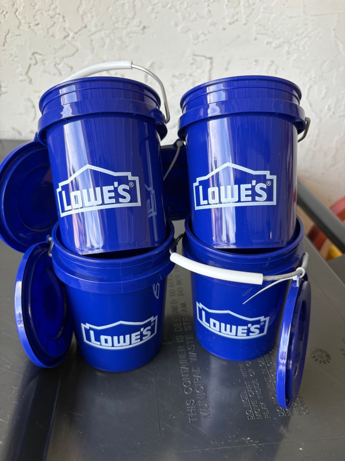 Lot of 4,Harder To Find Viral Lowe’s Blue 0.42 Qt – BPA-Free Mini Bucket w/Lid