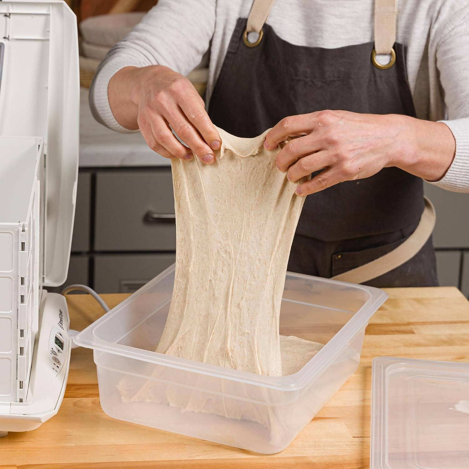 Proofing Container 2 Pack W/ 6L Capacity Fits Up to 3000 Grams of Dough Bread
